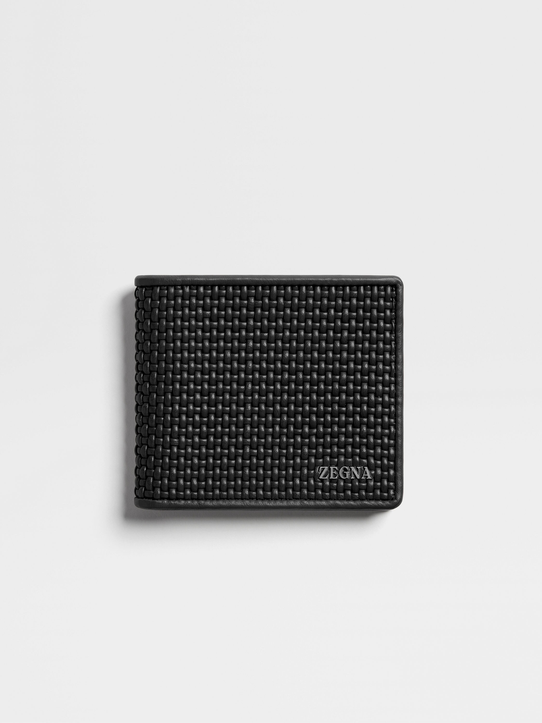 Black PELLETESSUTA™ Leather Billfold Wallet