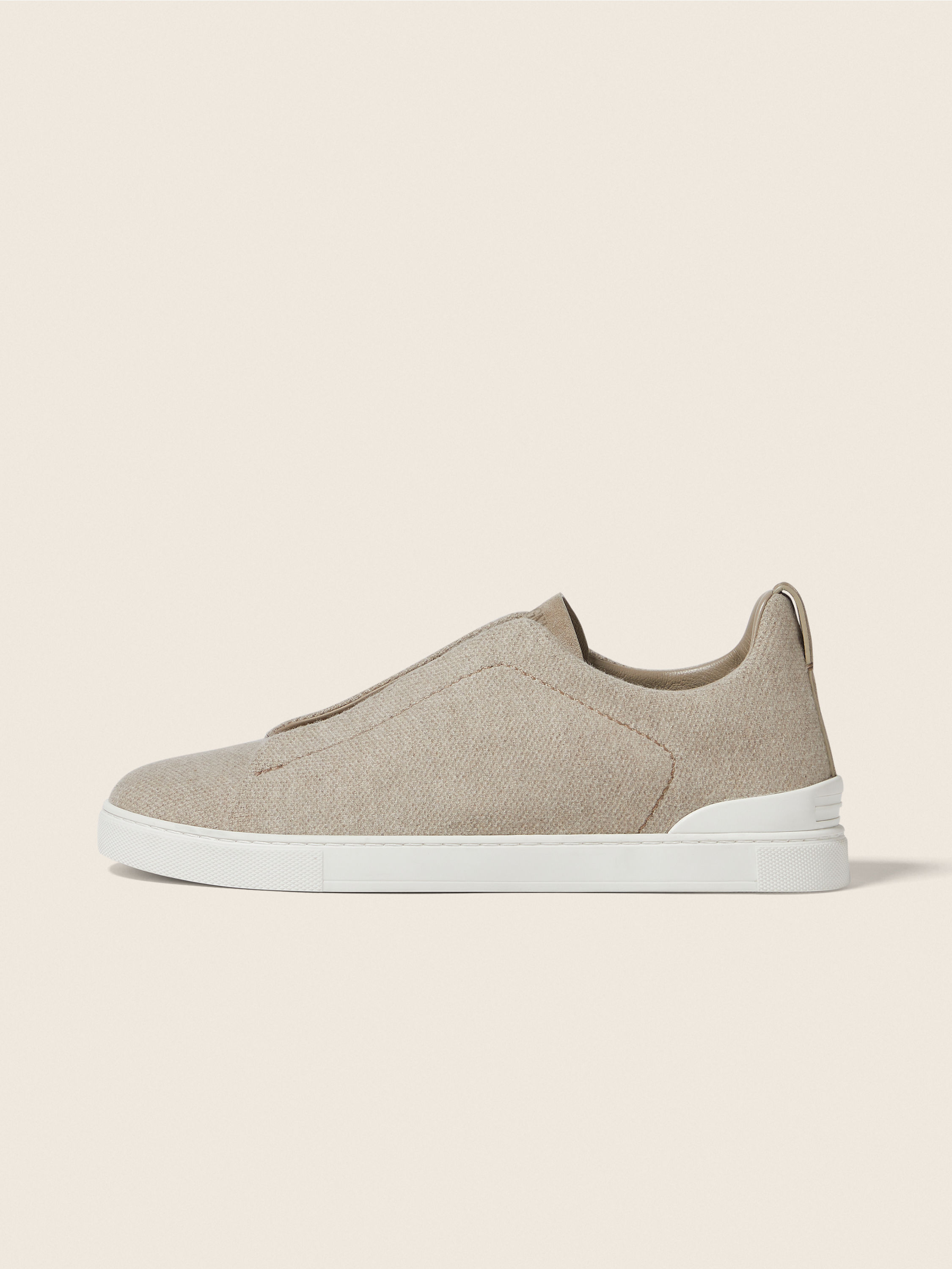 Light Taupe Triple Stitch™ Oasi Cashmere Sneakers Product detail photo #3