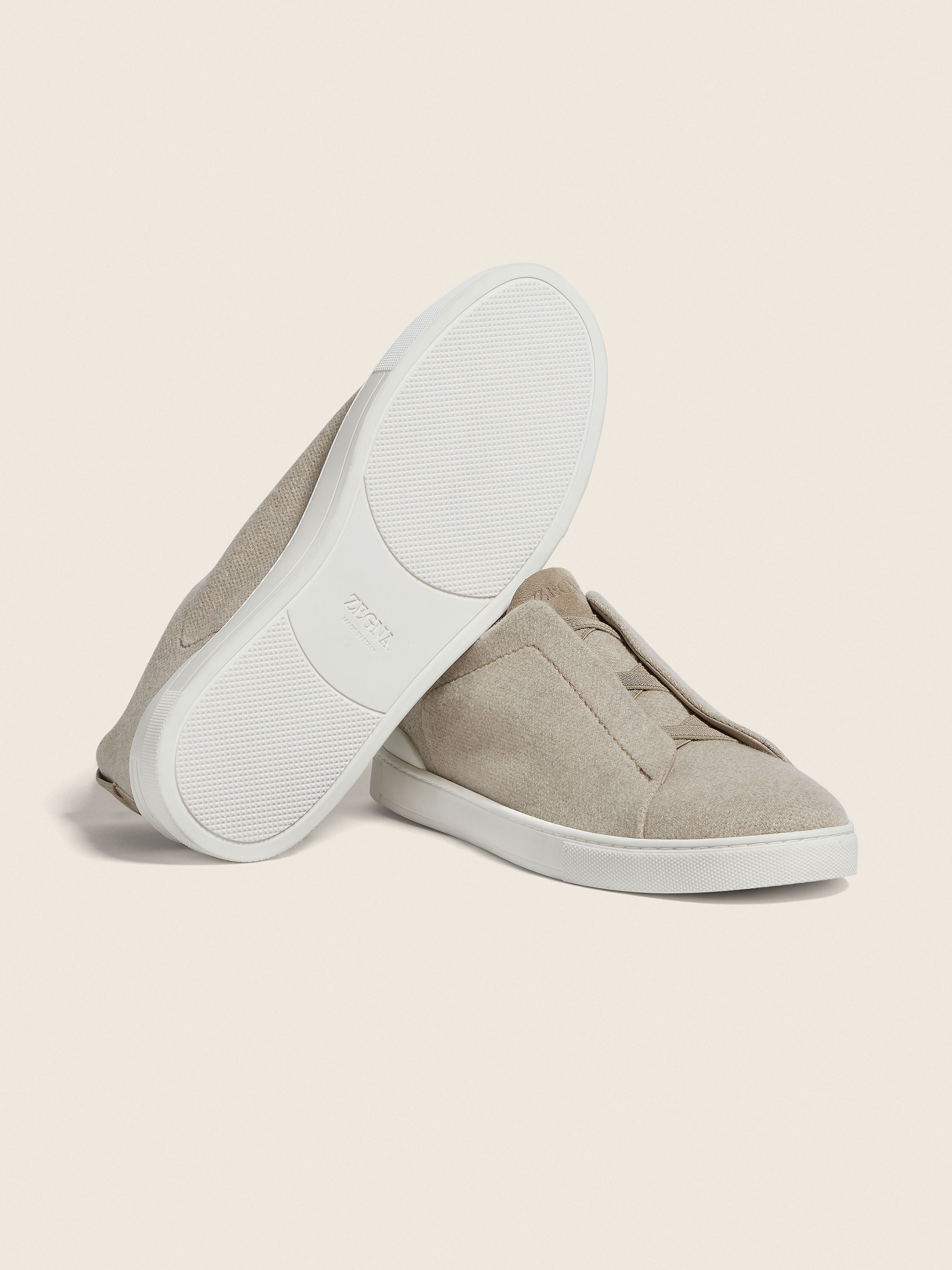 Light Taupe Triple Stitch™ Oasi Cashmere Sneakers Product detail photo #4