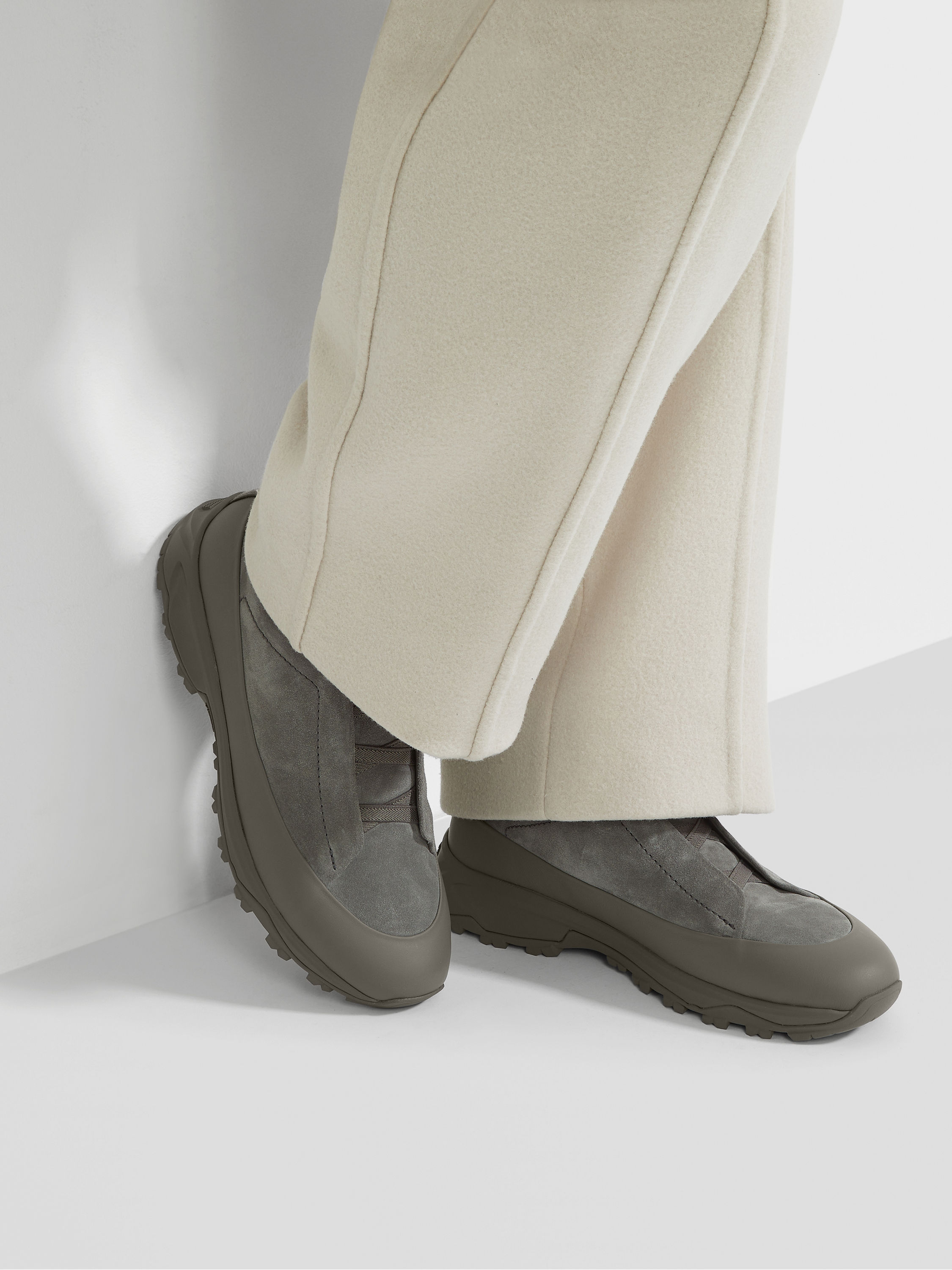 Grey Suede and Leather Triple Stitch™ Monte Sneakers Product detail photo #1