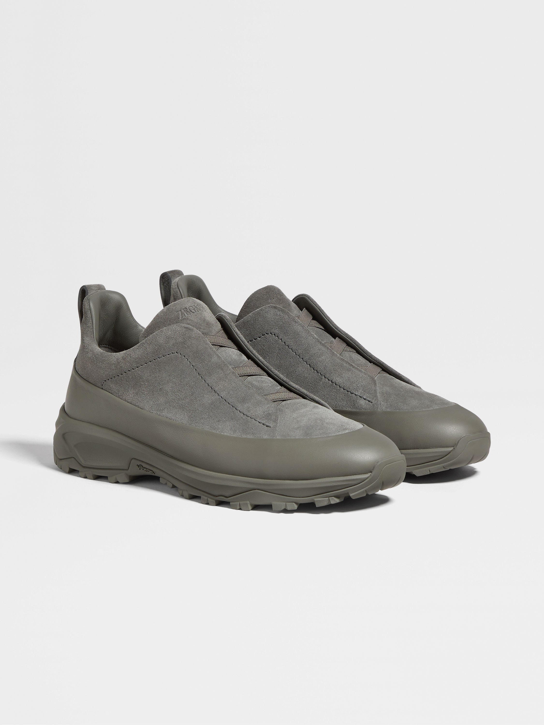 Grey Suede and Leather Triple Stitch™ Monte Sneakers Main product photo