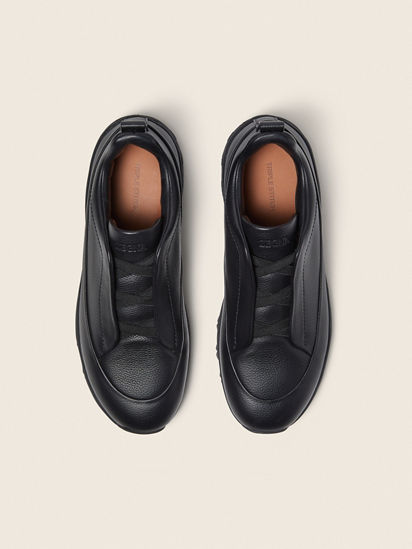 Black Leather Triple Stitch™ Monte Sneakers FW26 35545172 | Zegna CN