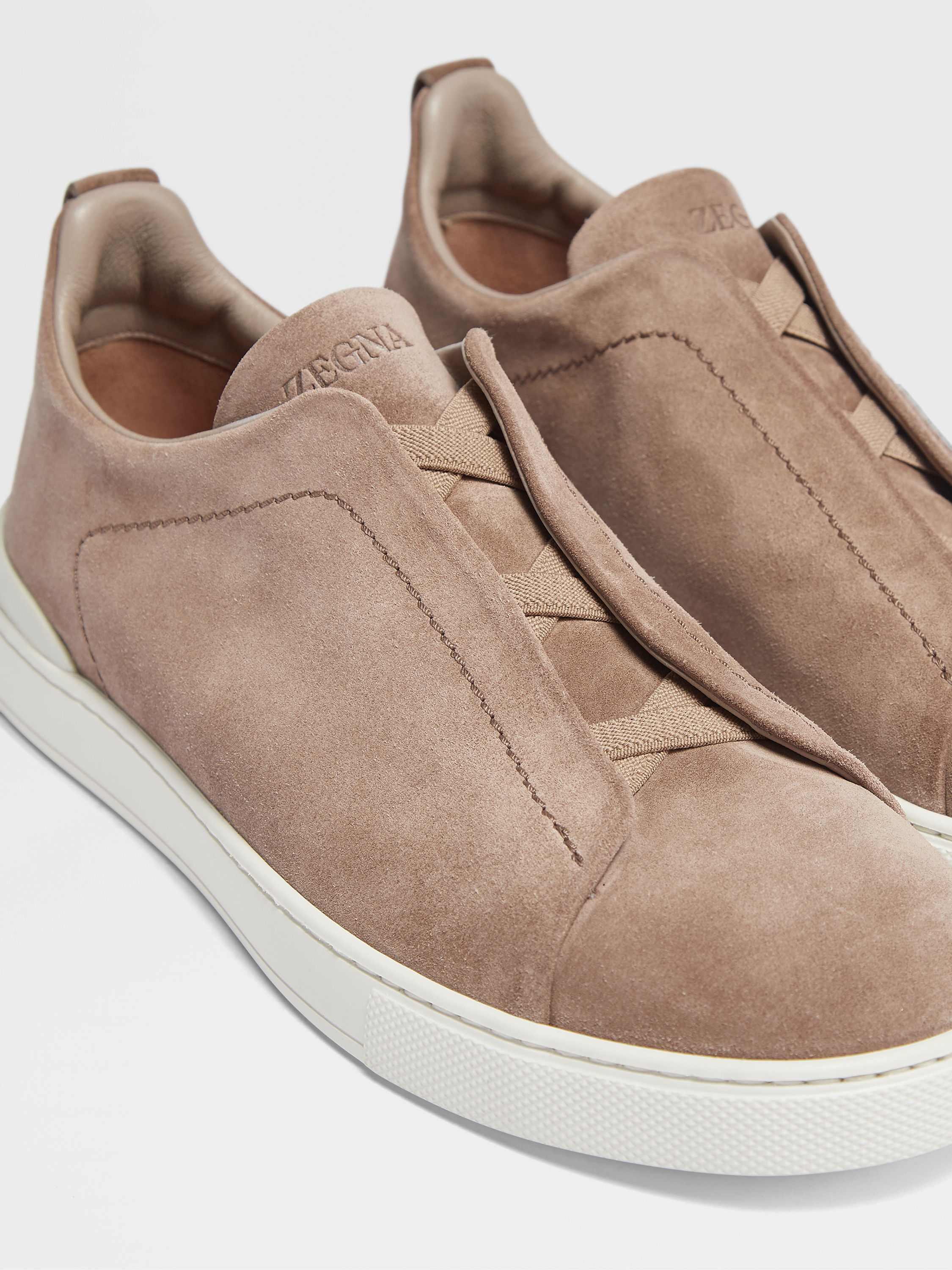 Dark Beige Suede Triple Stitch™ Sneakers Product detail photo #1
