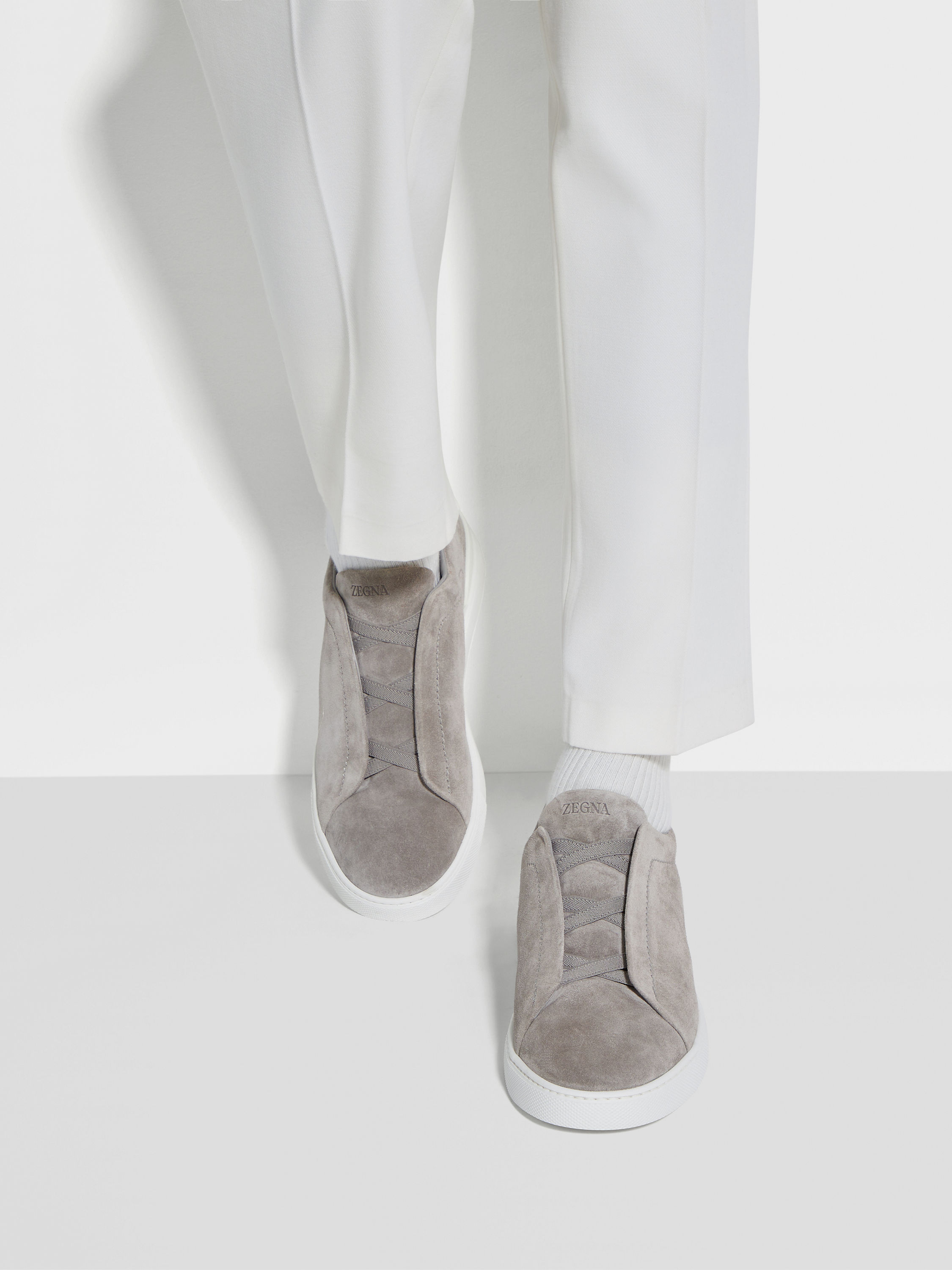 Grey Mélange Suede Triple Stitch™ Sneakers Product detail photo #1