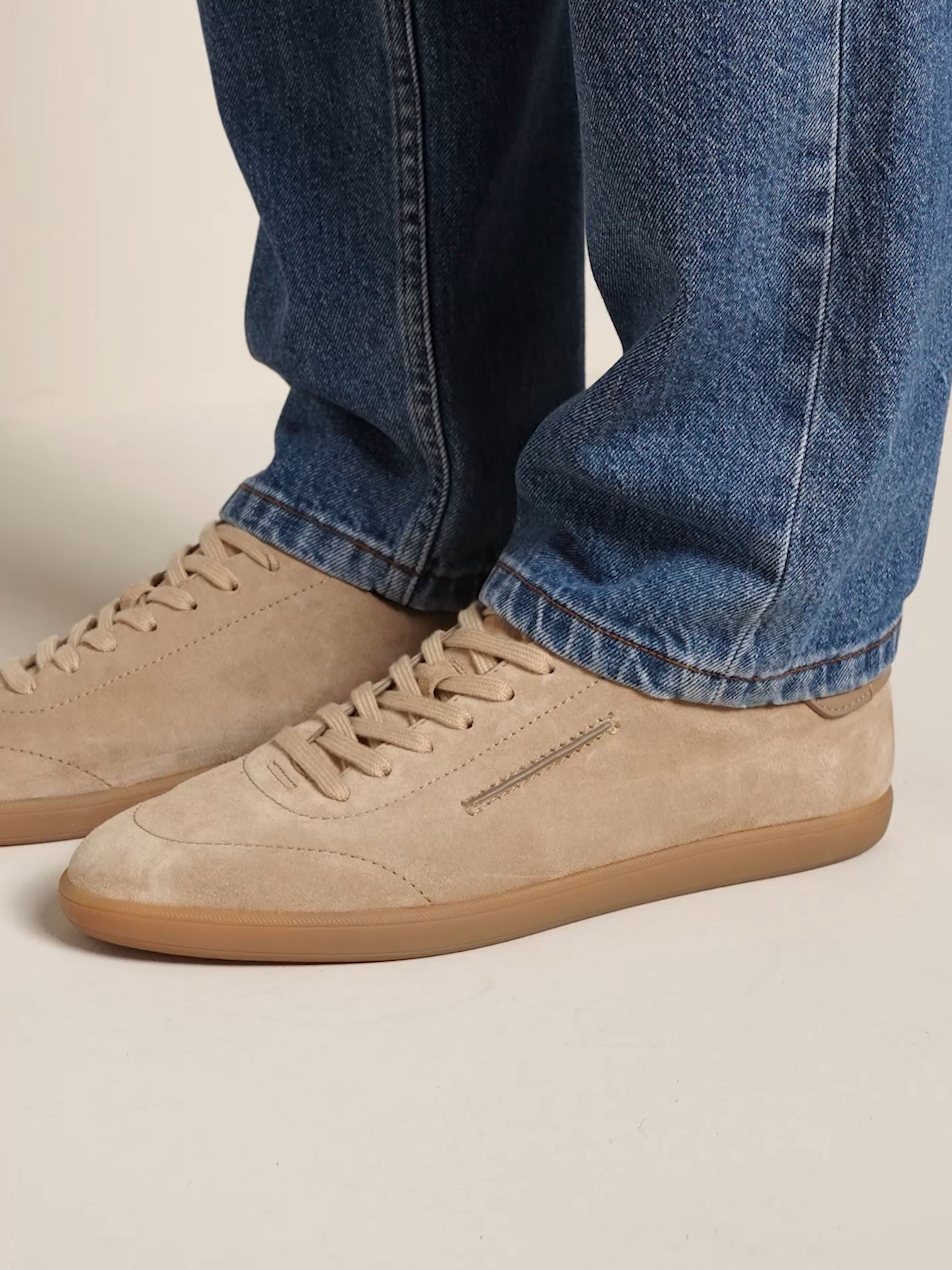 Beige 232 Suede Sneakers
