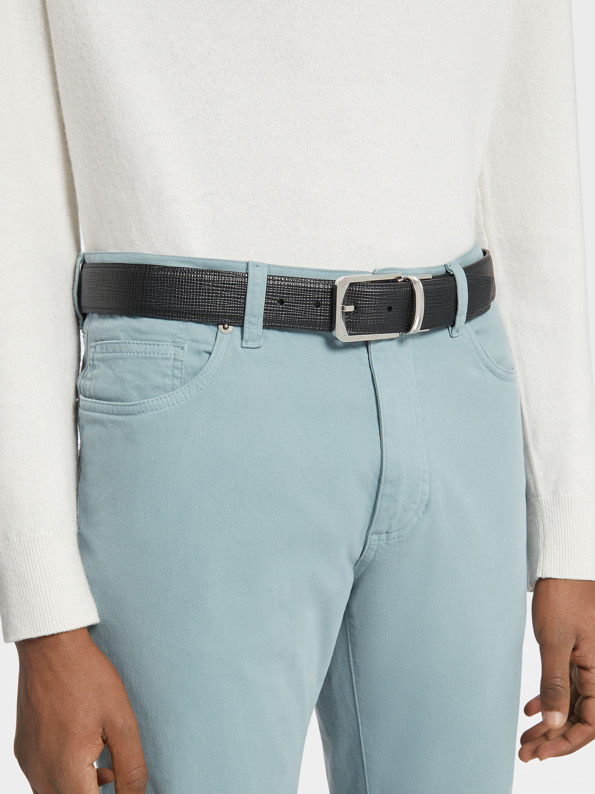 黑色皮革双面皮带 产品细节图 #2