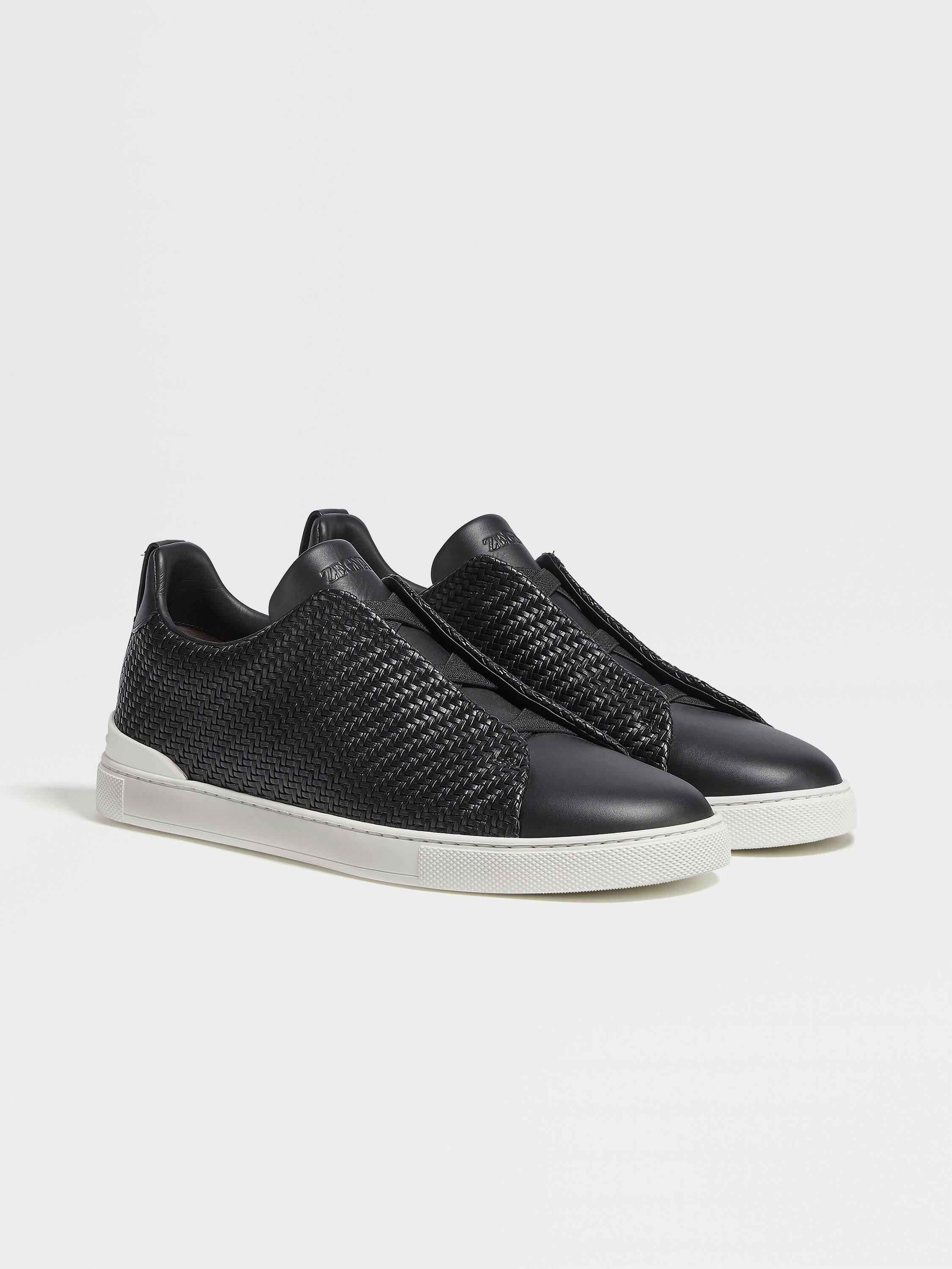 Black PELLETESSUTA™ Leather Triple Stitch™ Sneakers Main product photo
