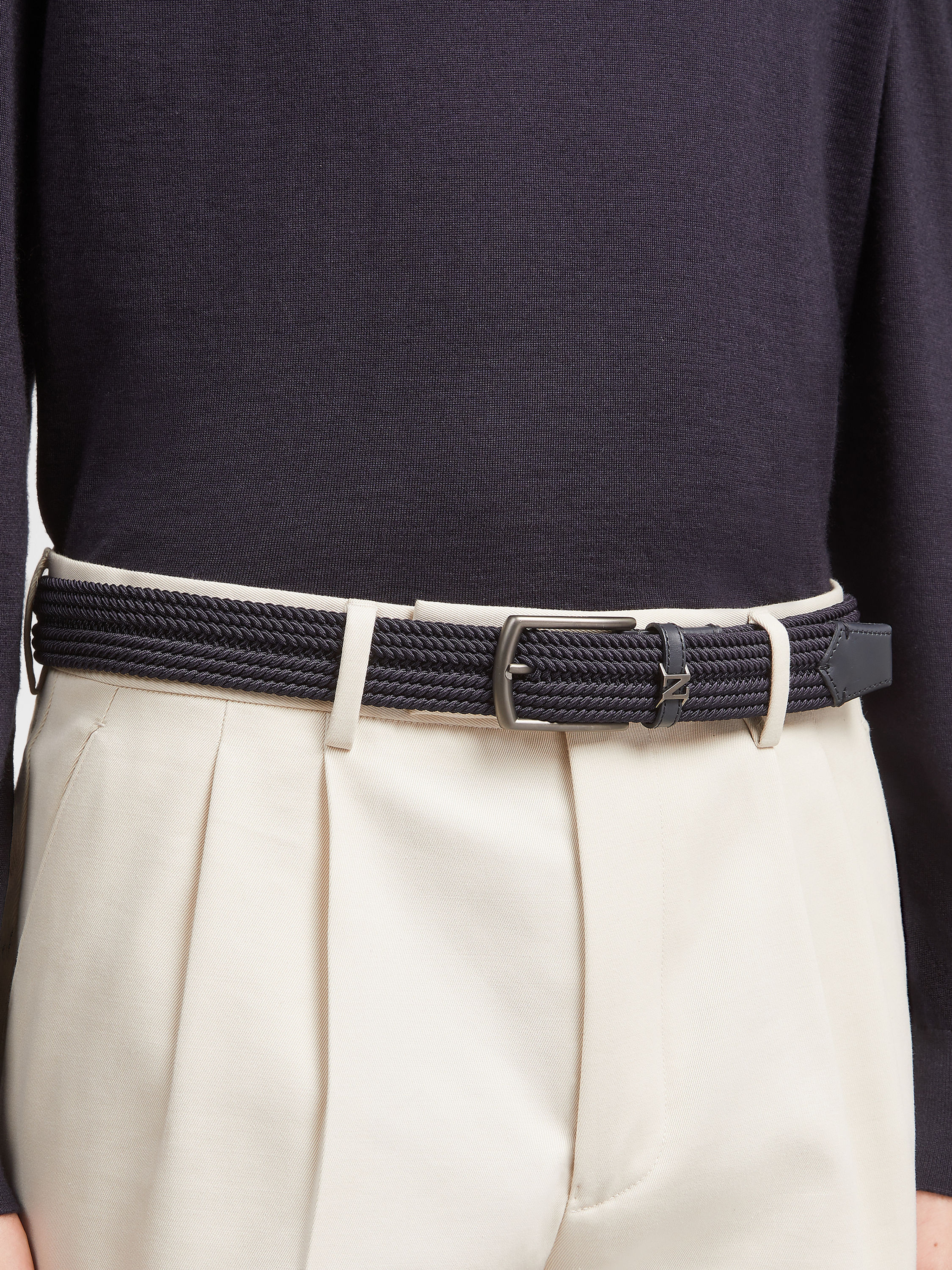 海军蓝人造丝皮带 产品细节图 #2