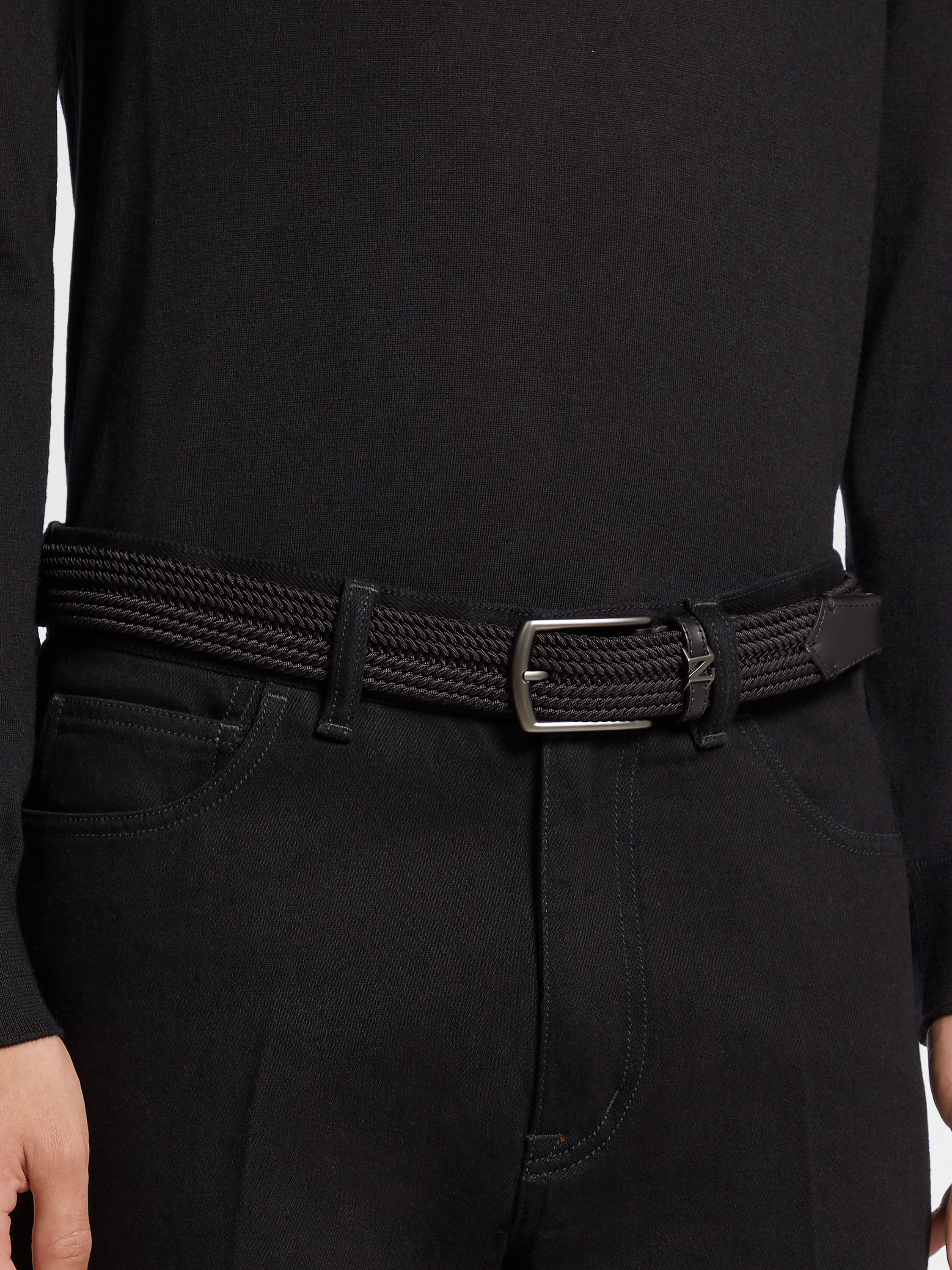Black Rayon Belt Product detail photo #2