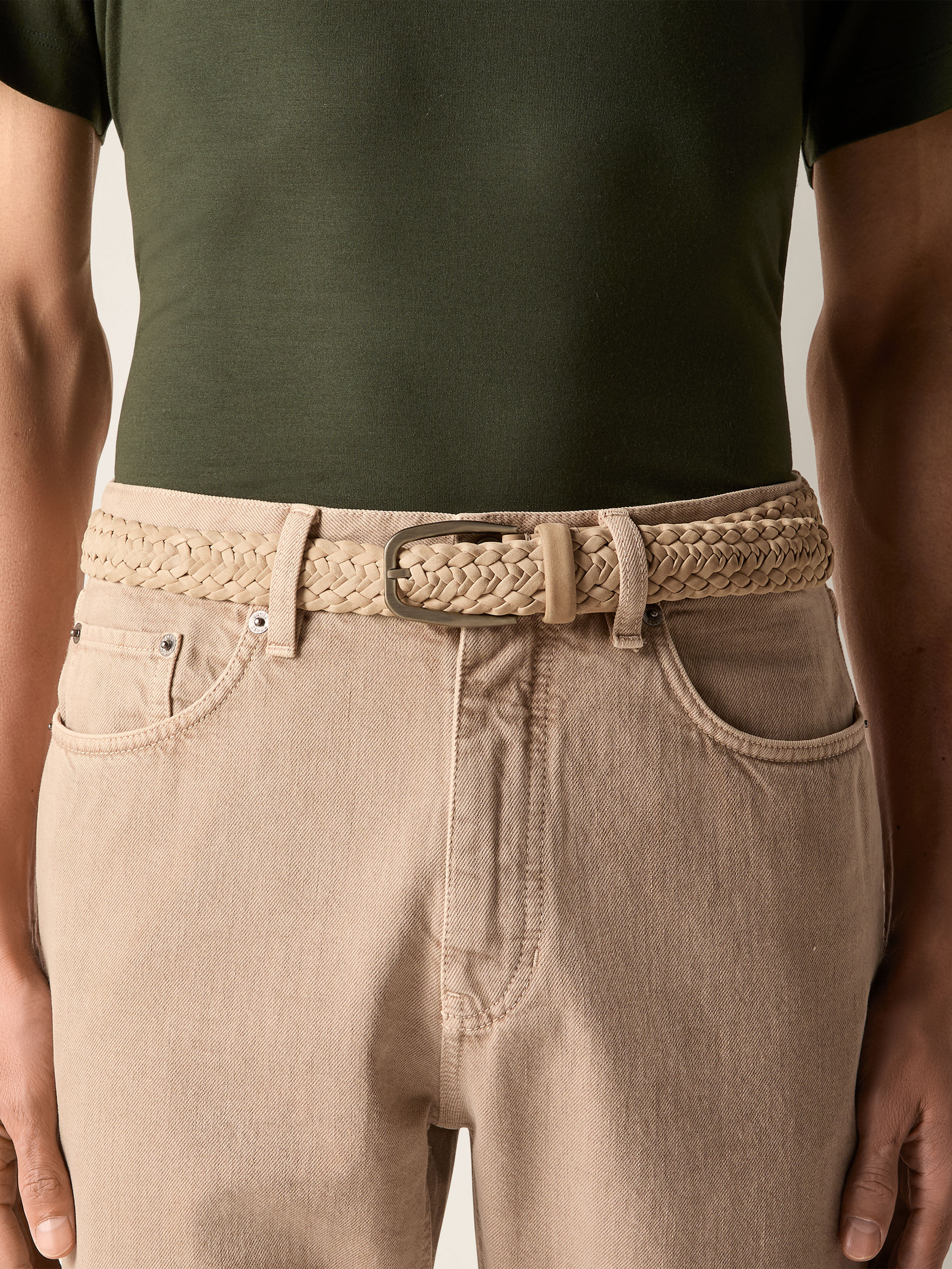 Light Taupe Nubuck Belt Product detail photo #2
