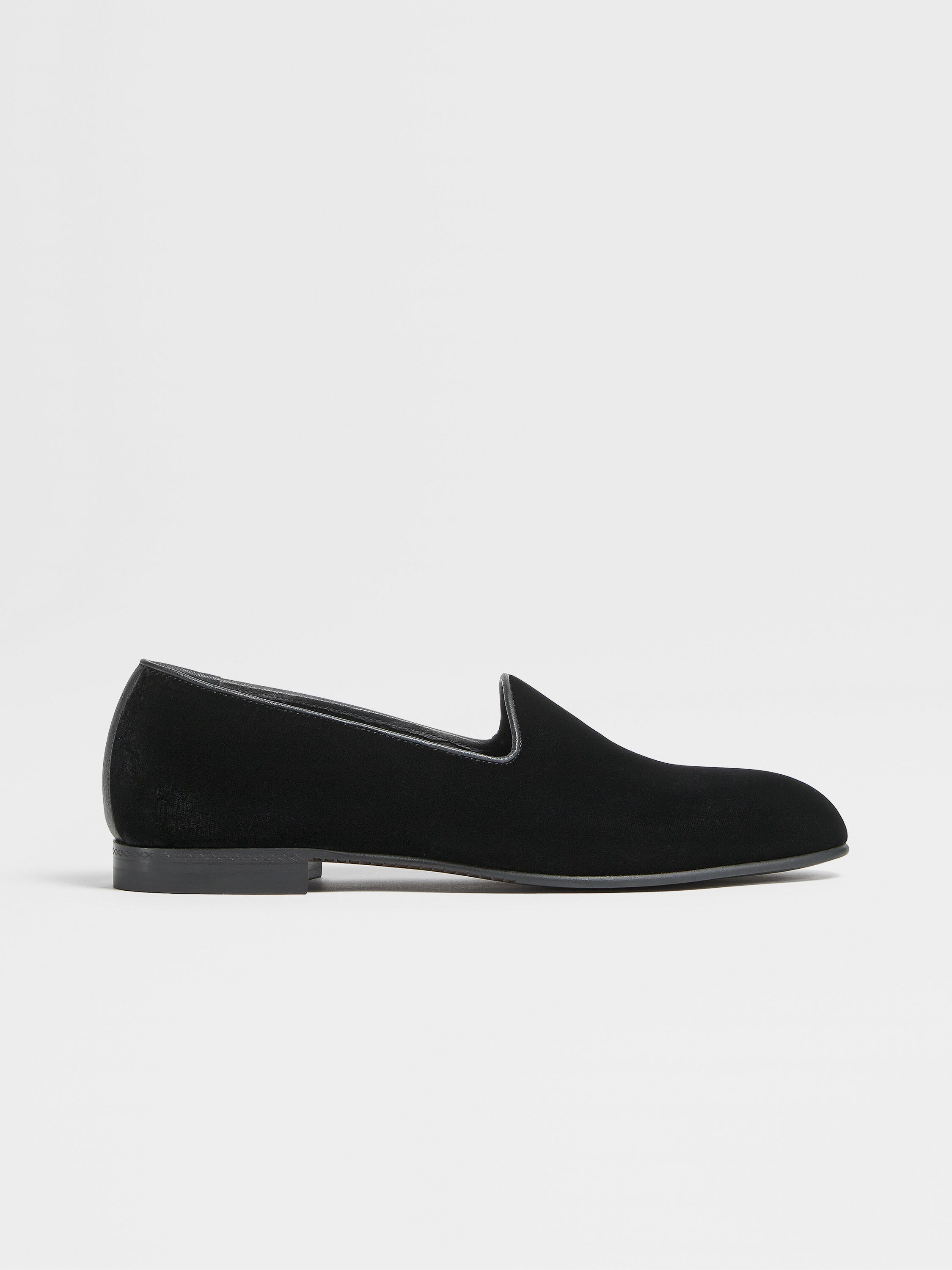 Black Velvet Gala Slip-on Shoes Main product photo