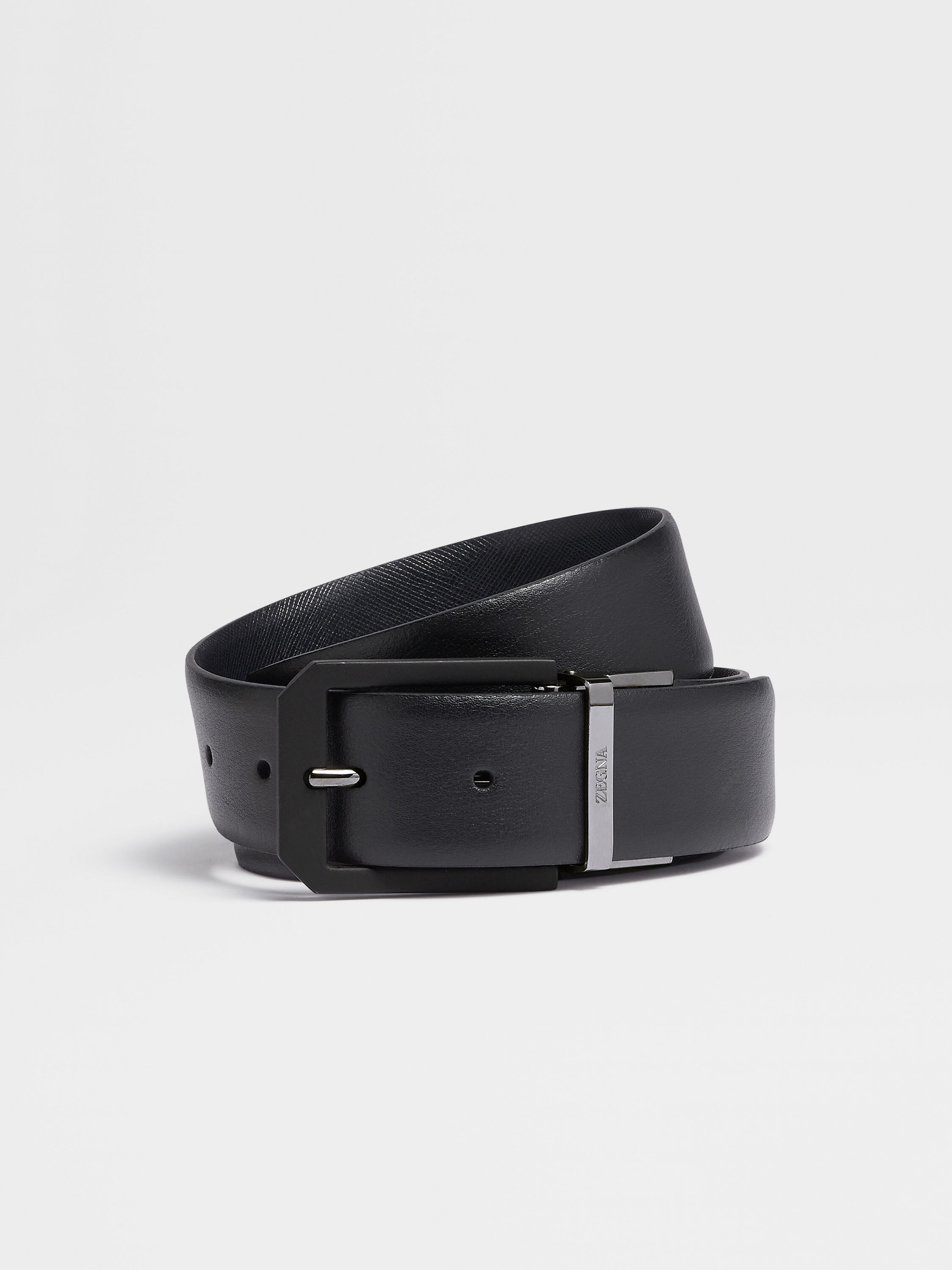 Black Reversible Leather Belt Main product photo