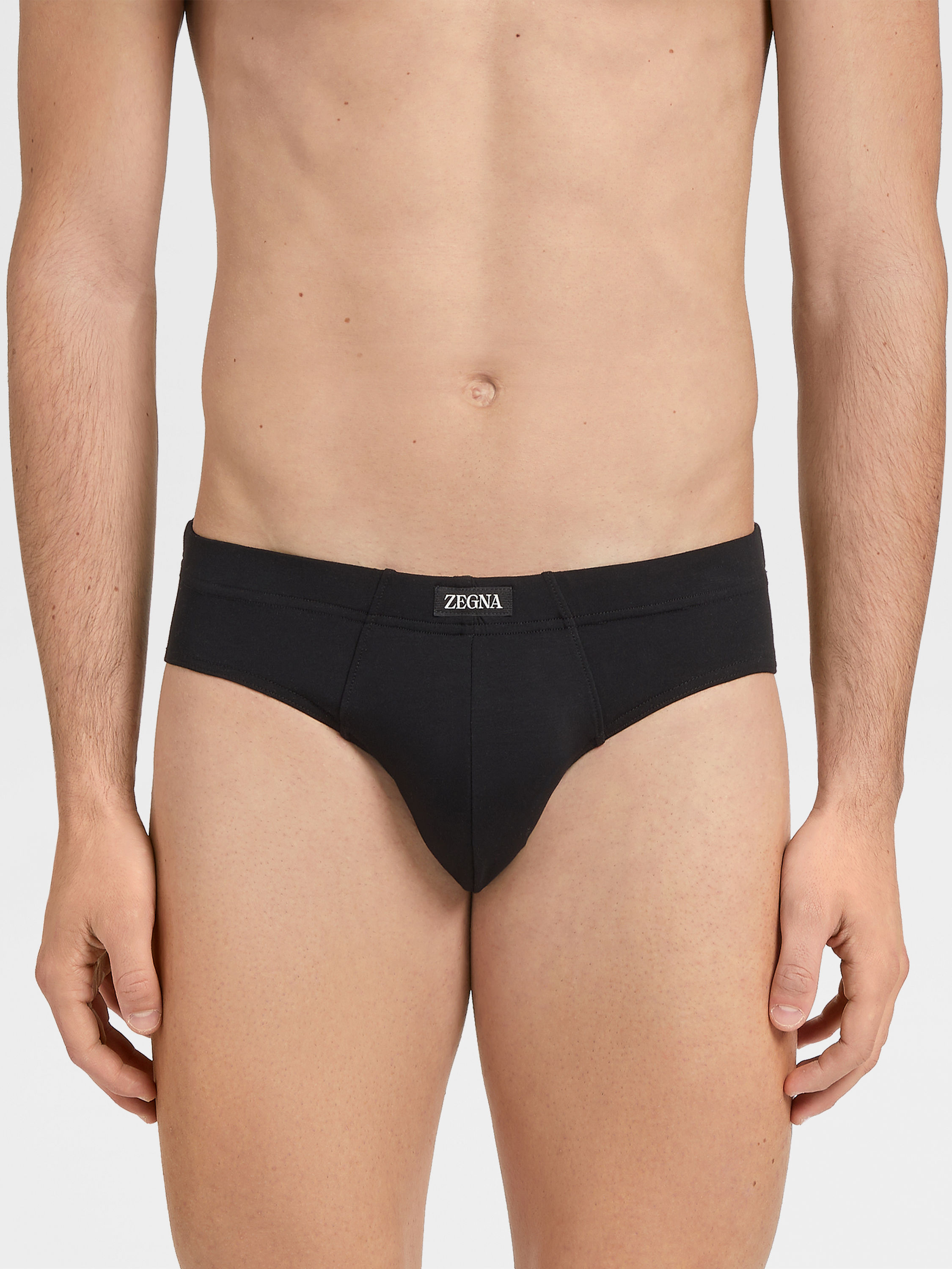 Black Stretch Modal Midi Brief Product detail photo #1