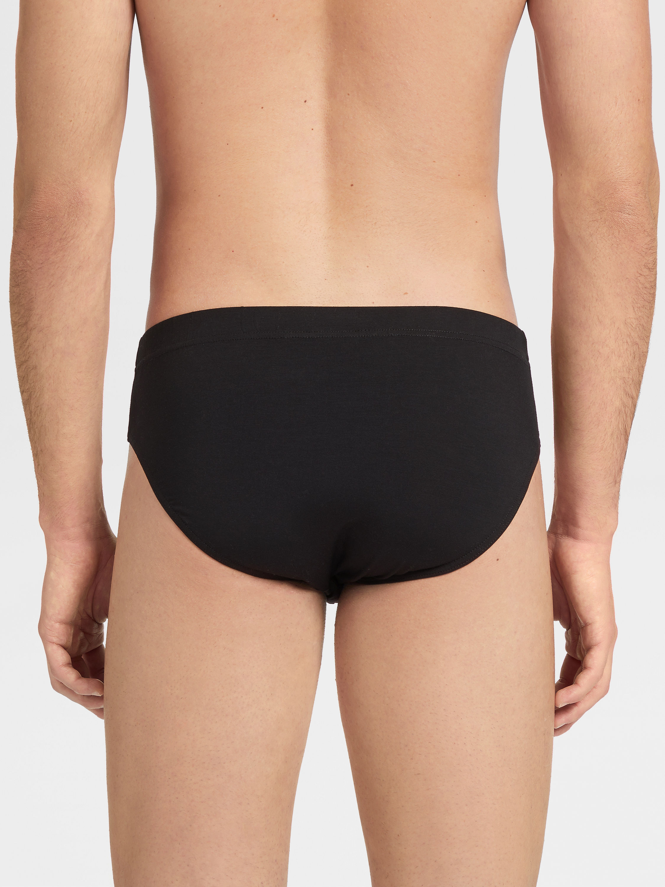 Black Stretch Modal Midi Brief Product detail photo #2