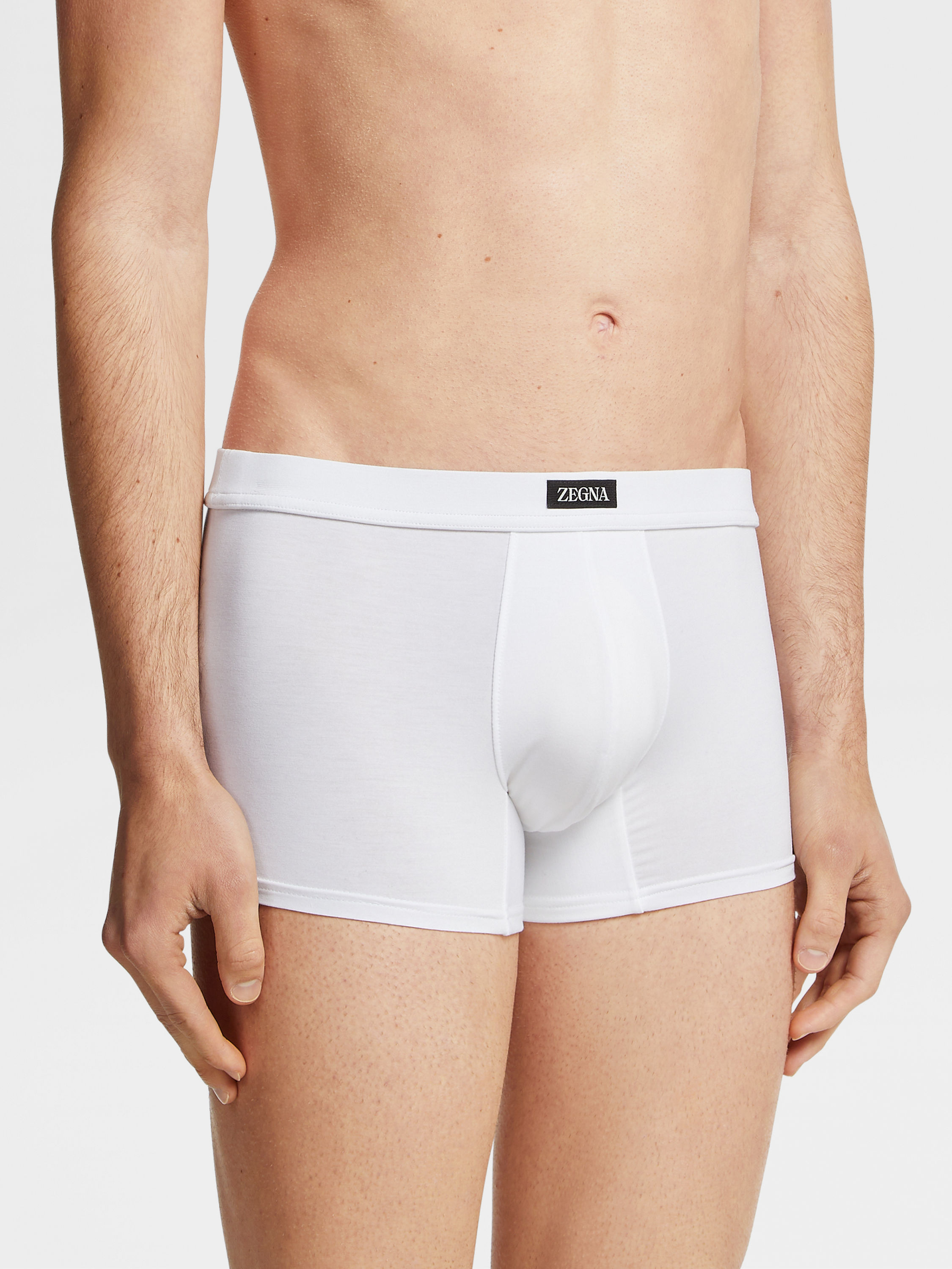 White Stretch Modal Trunks Product detail photo #1