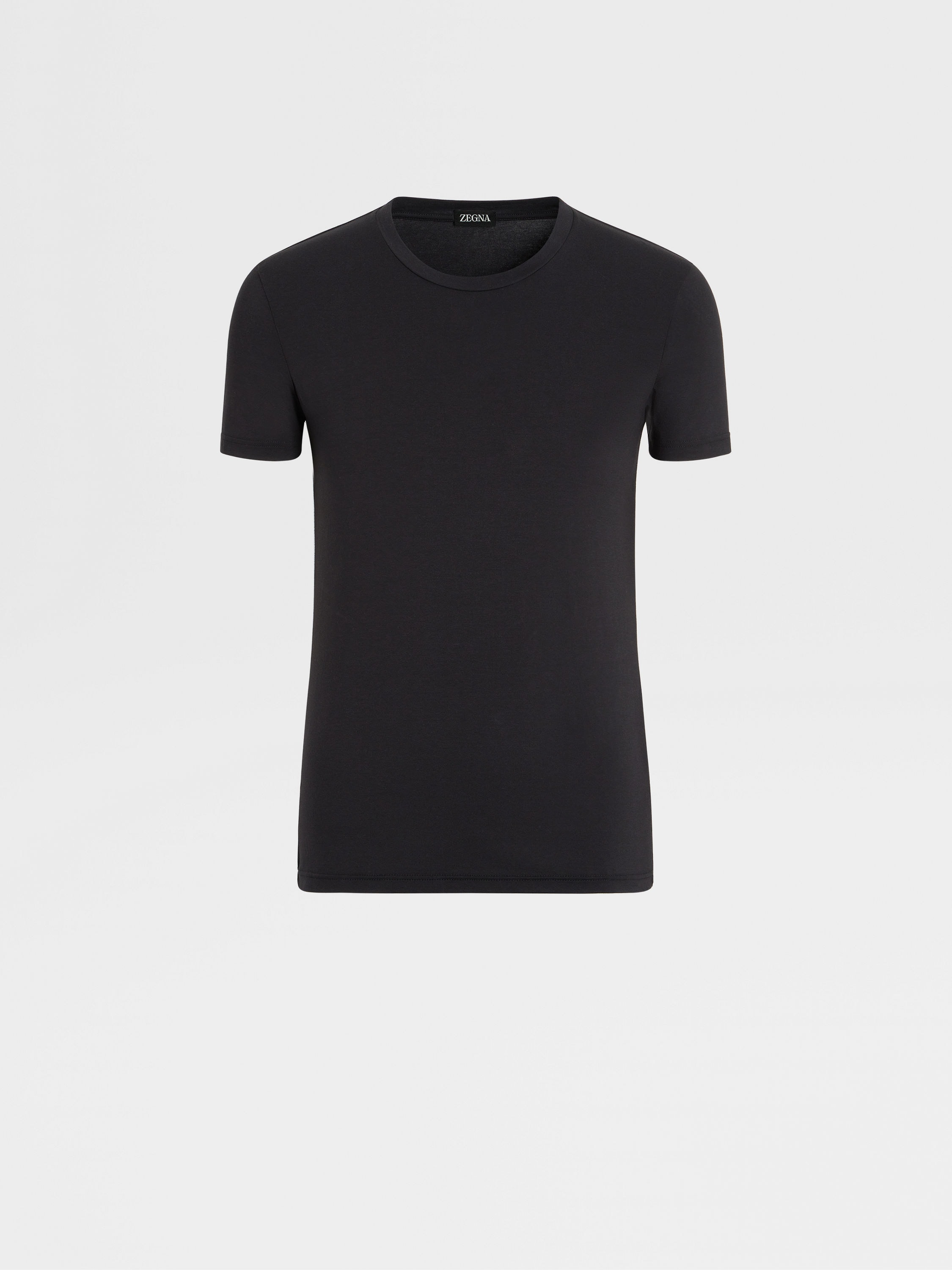 Black Stretch Cotton T-shirt