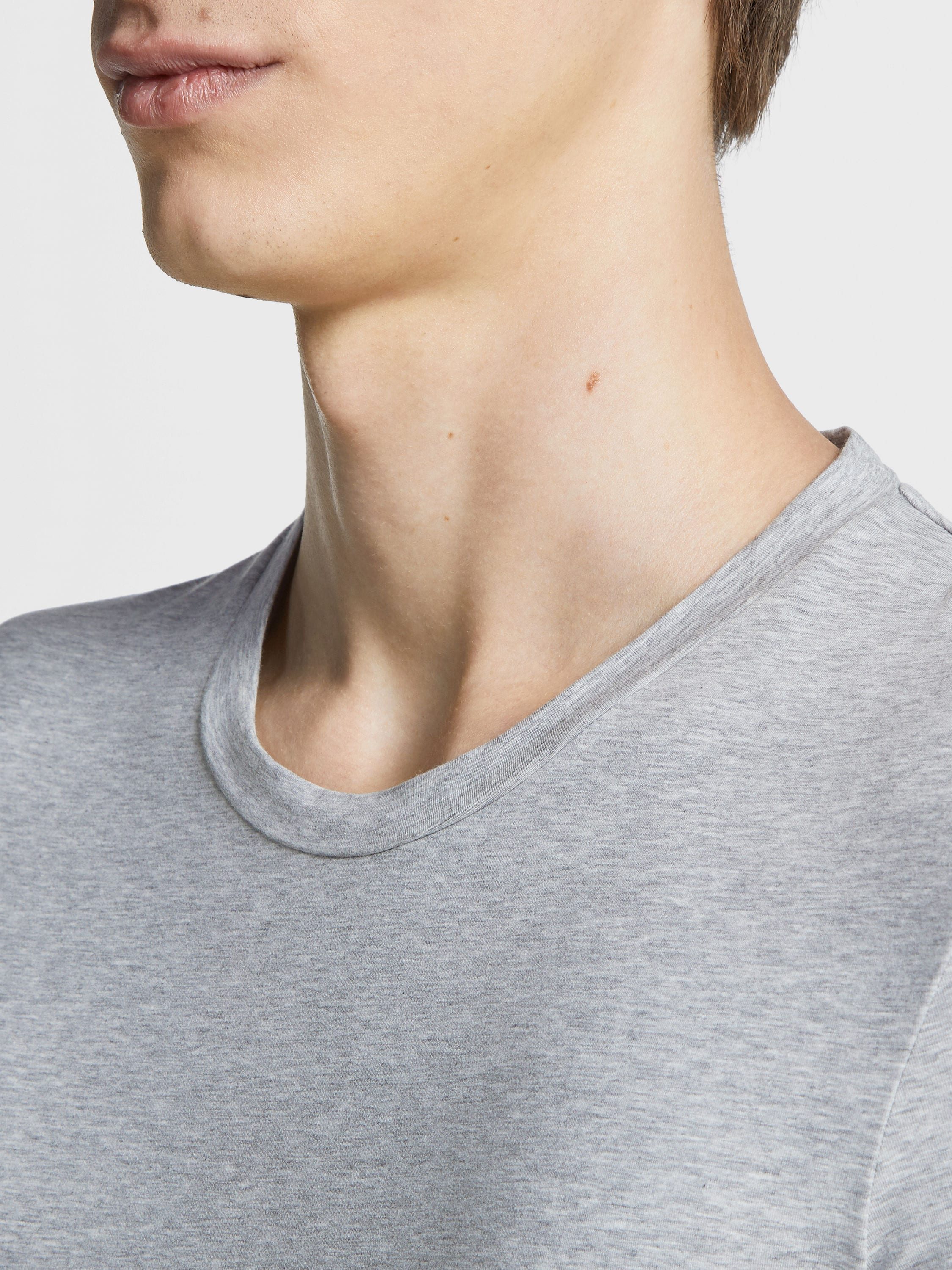 花灰色弹力棉质 T 恤 產品細節圖 #1