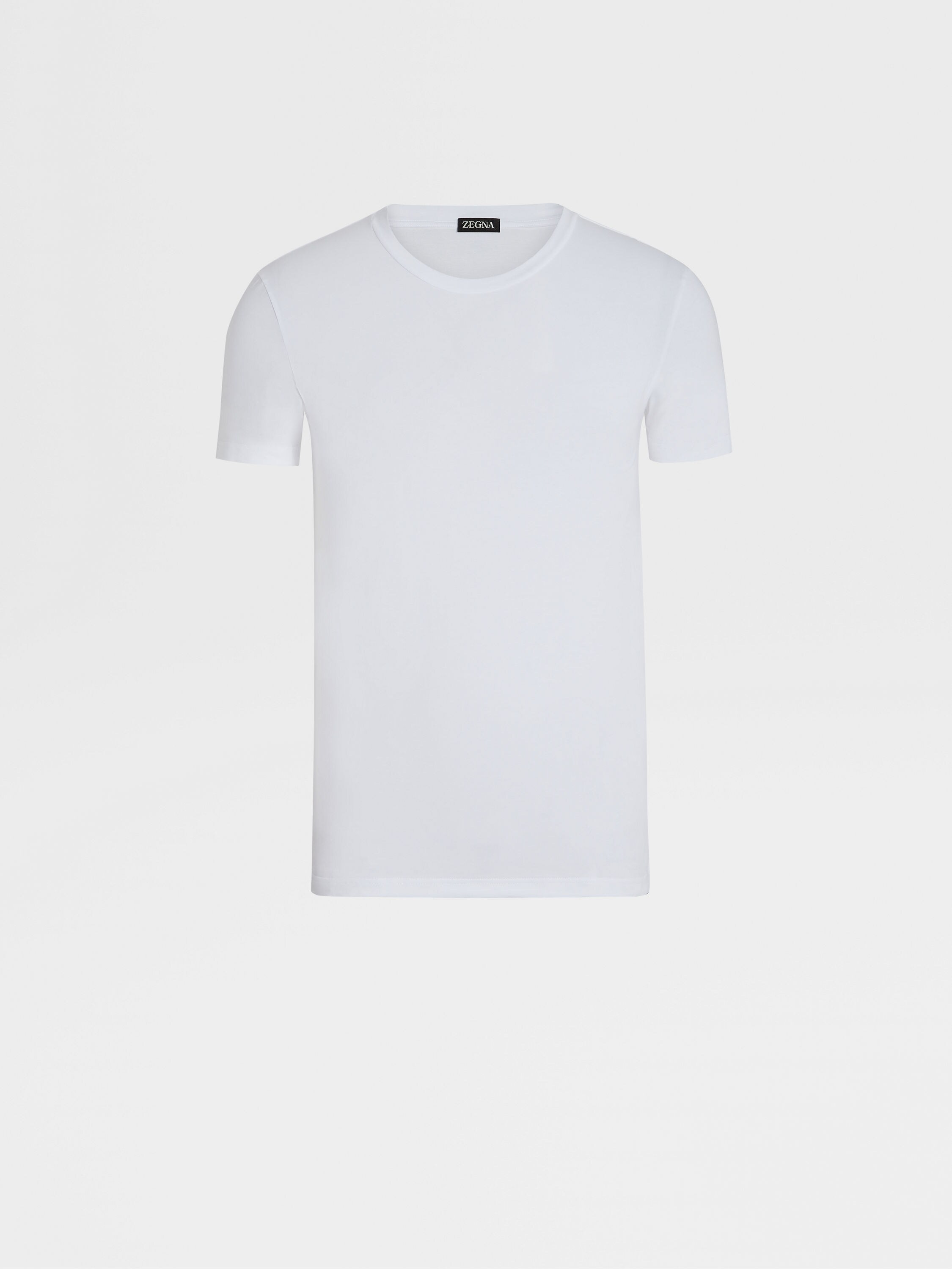 White Stretch Cotton T-shirt Product detail photo #2