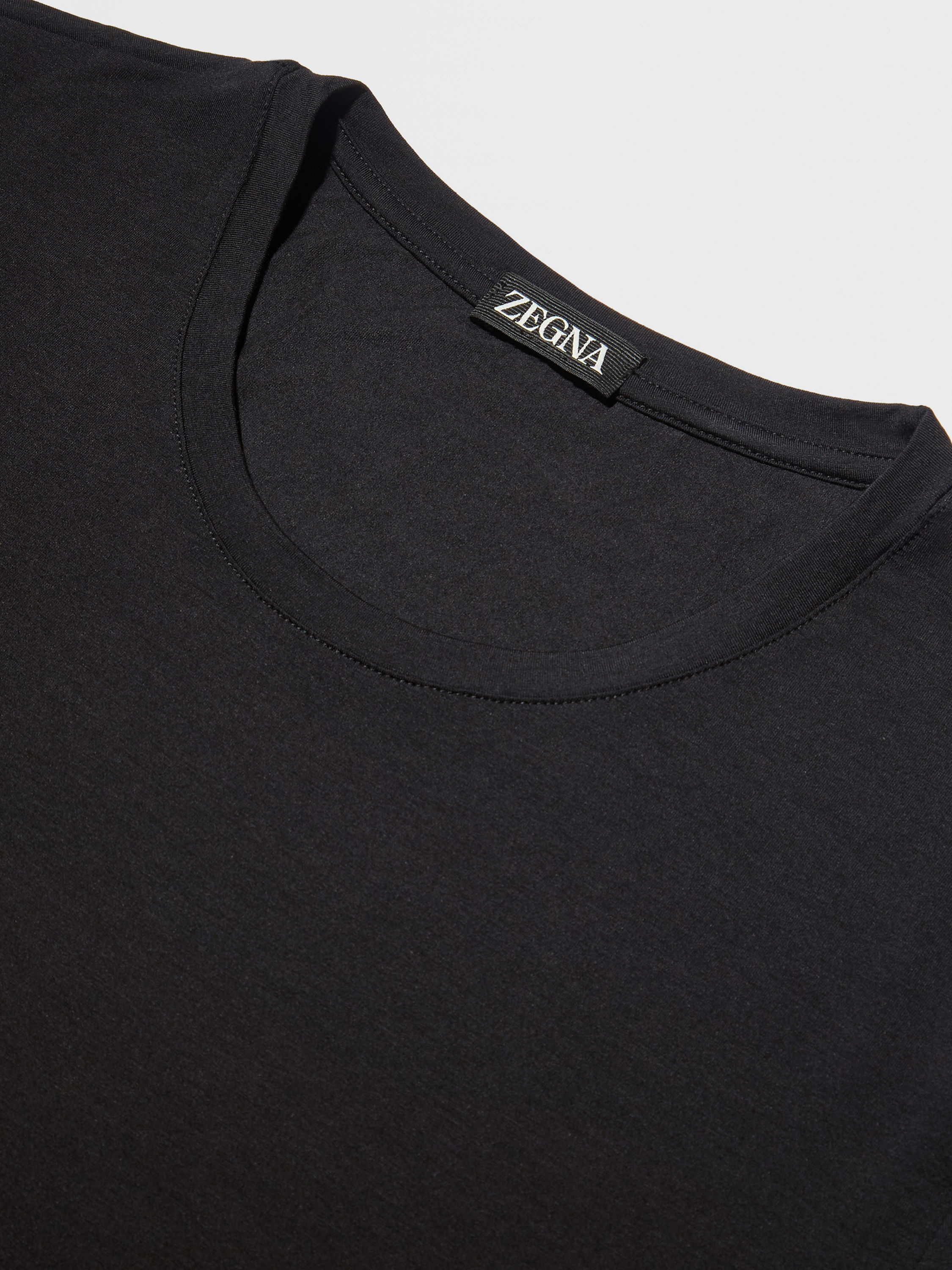 Black Stretch Modal T-shirt Product detail photo #1