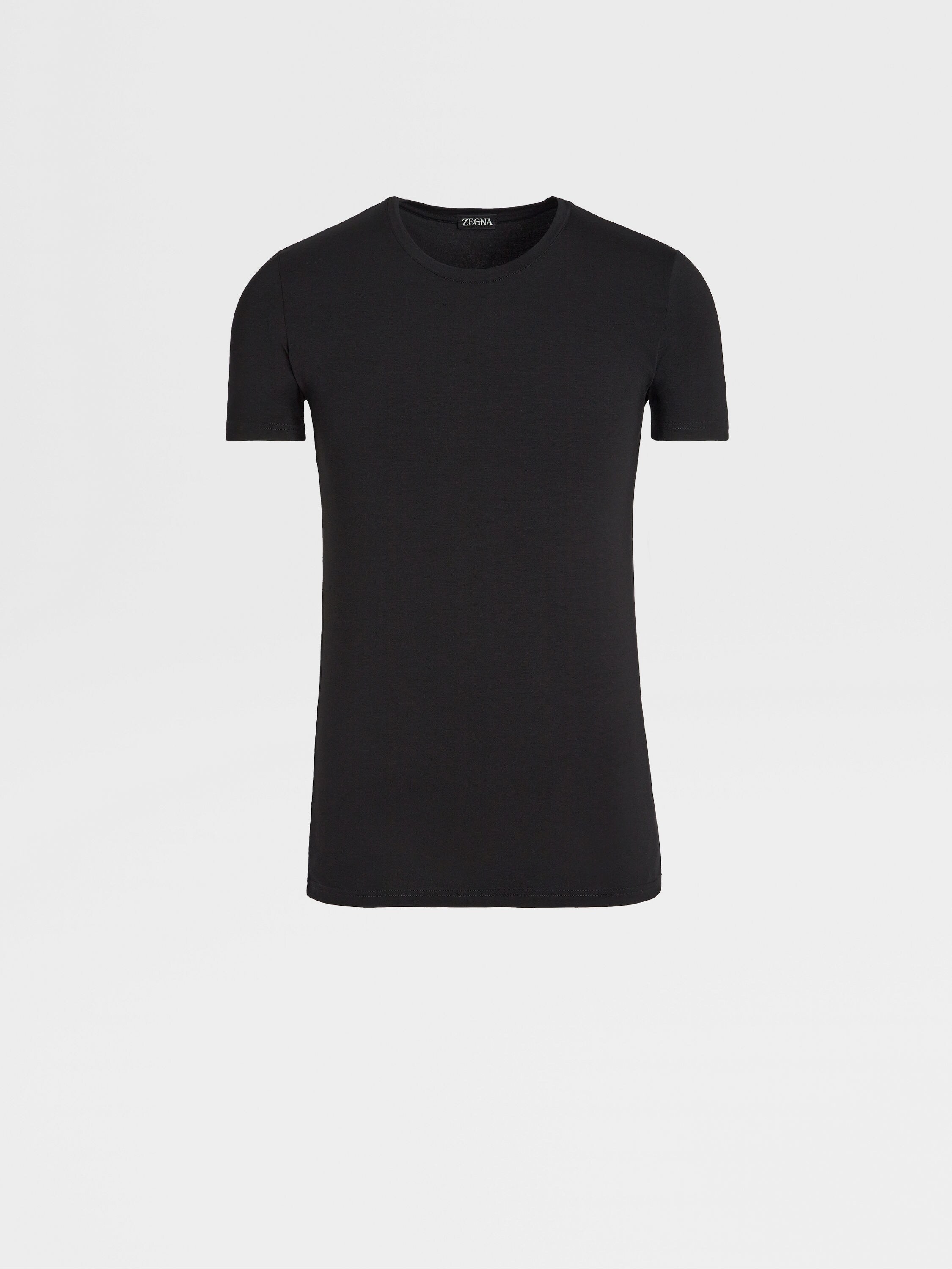 Black Stretch Modal T-shirt Product detail photo #2