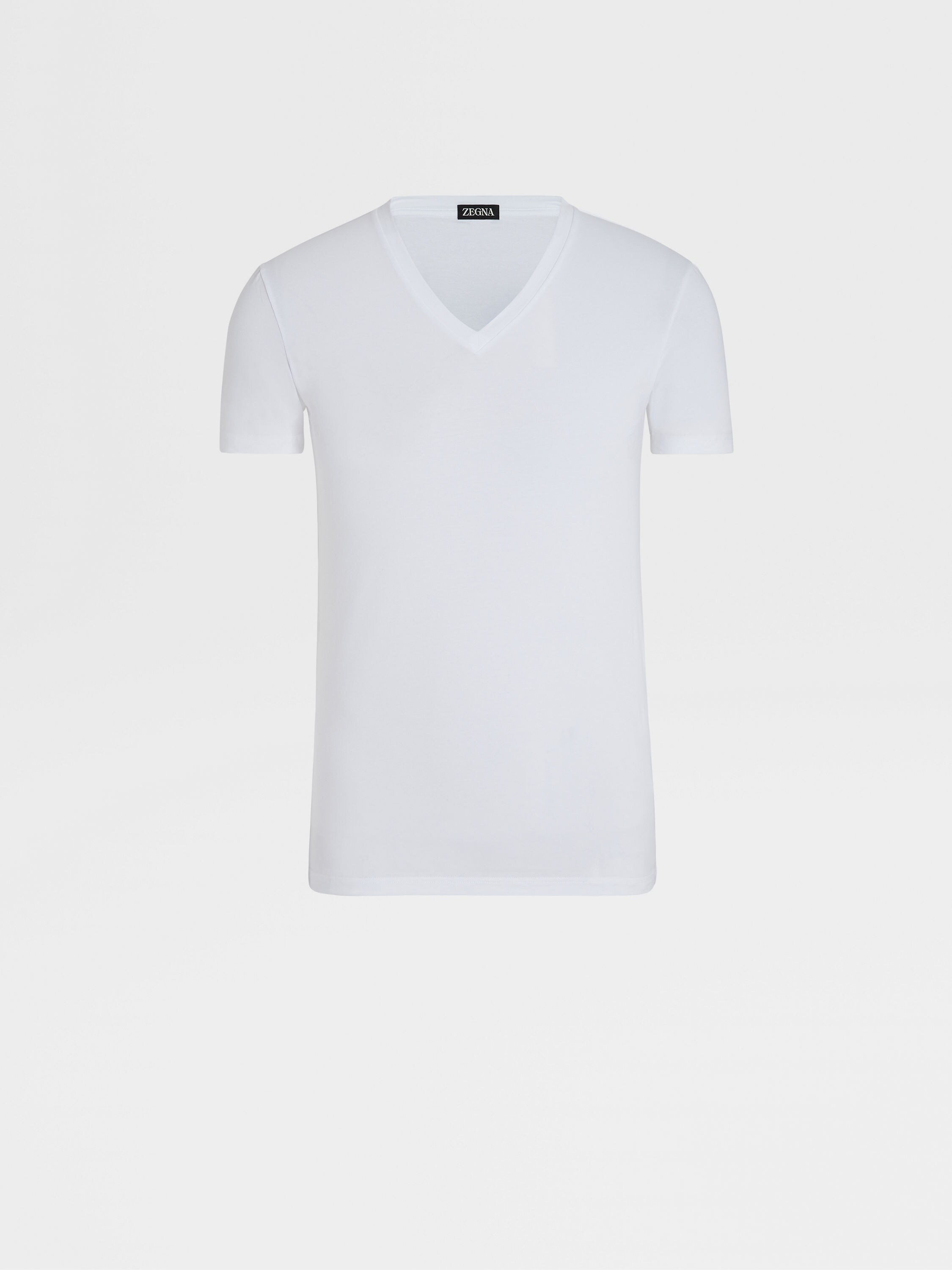White Stretch Cotton T-shirt Product detail photo #2