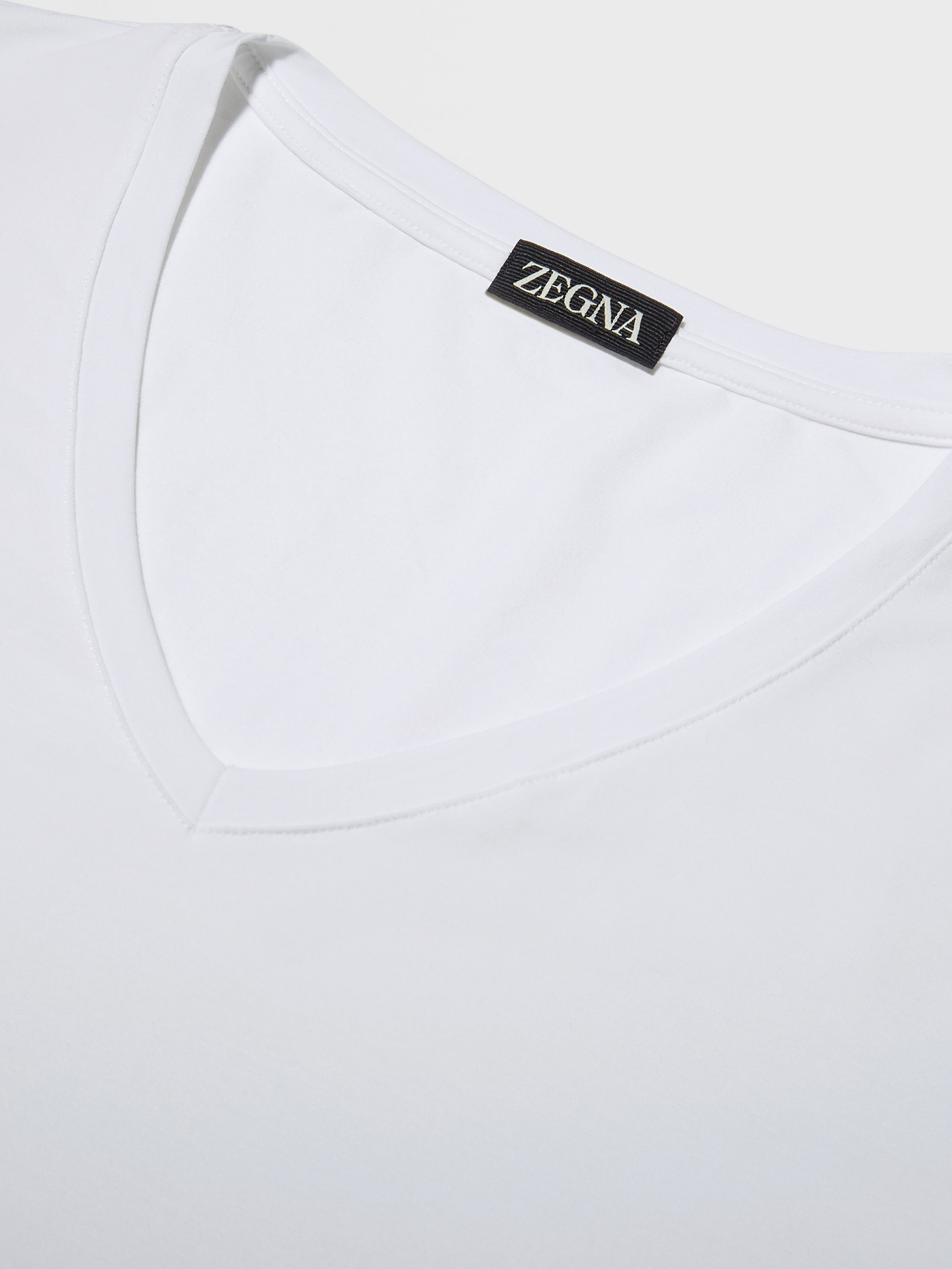 白色弹力莫代尔 T 恤 產品細節圖 #1