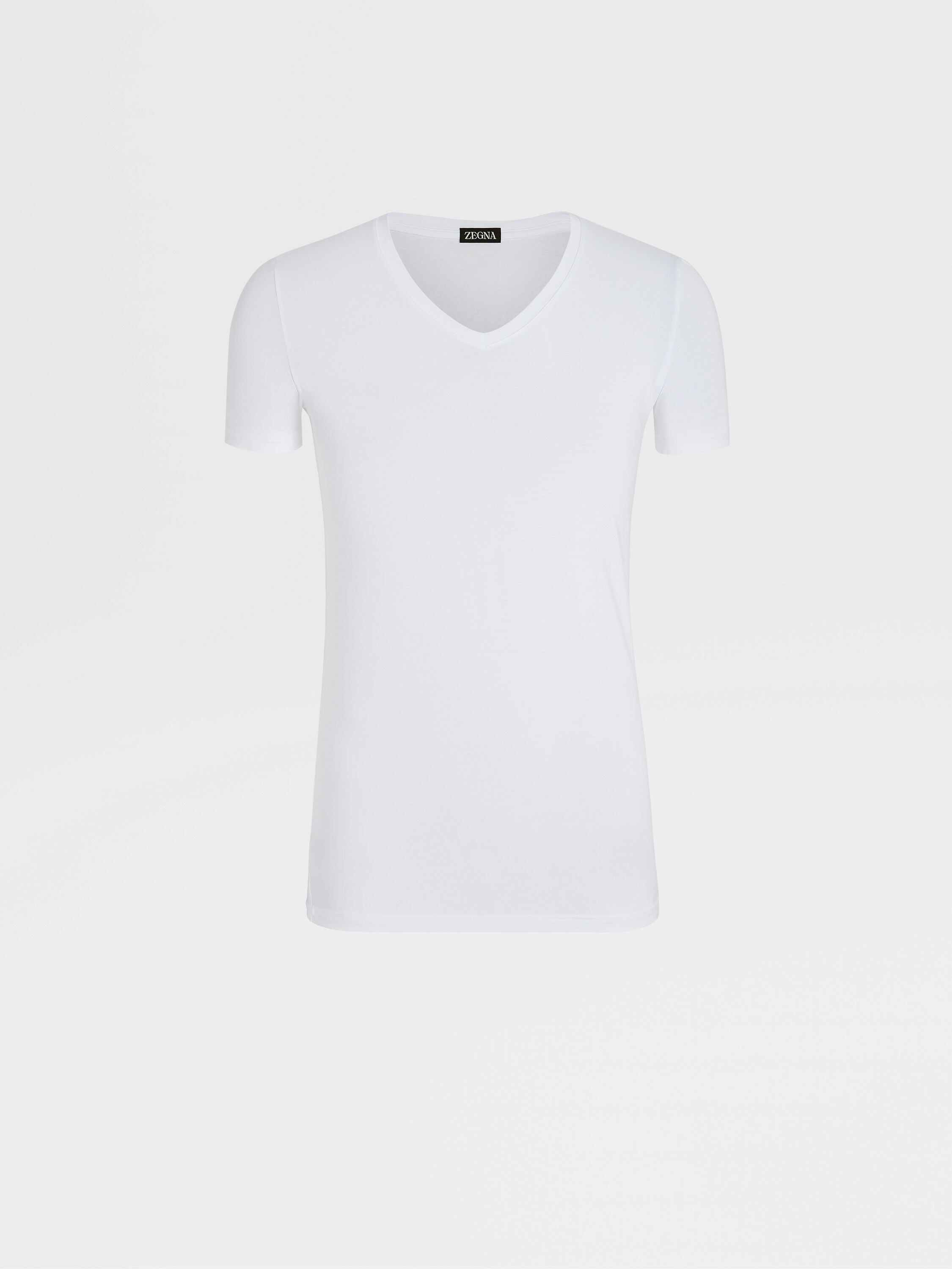 白色弹力莫代尔 T 恤 產品細節圖 #2