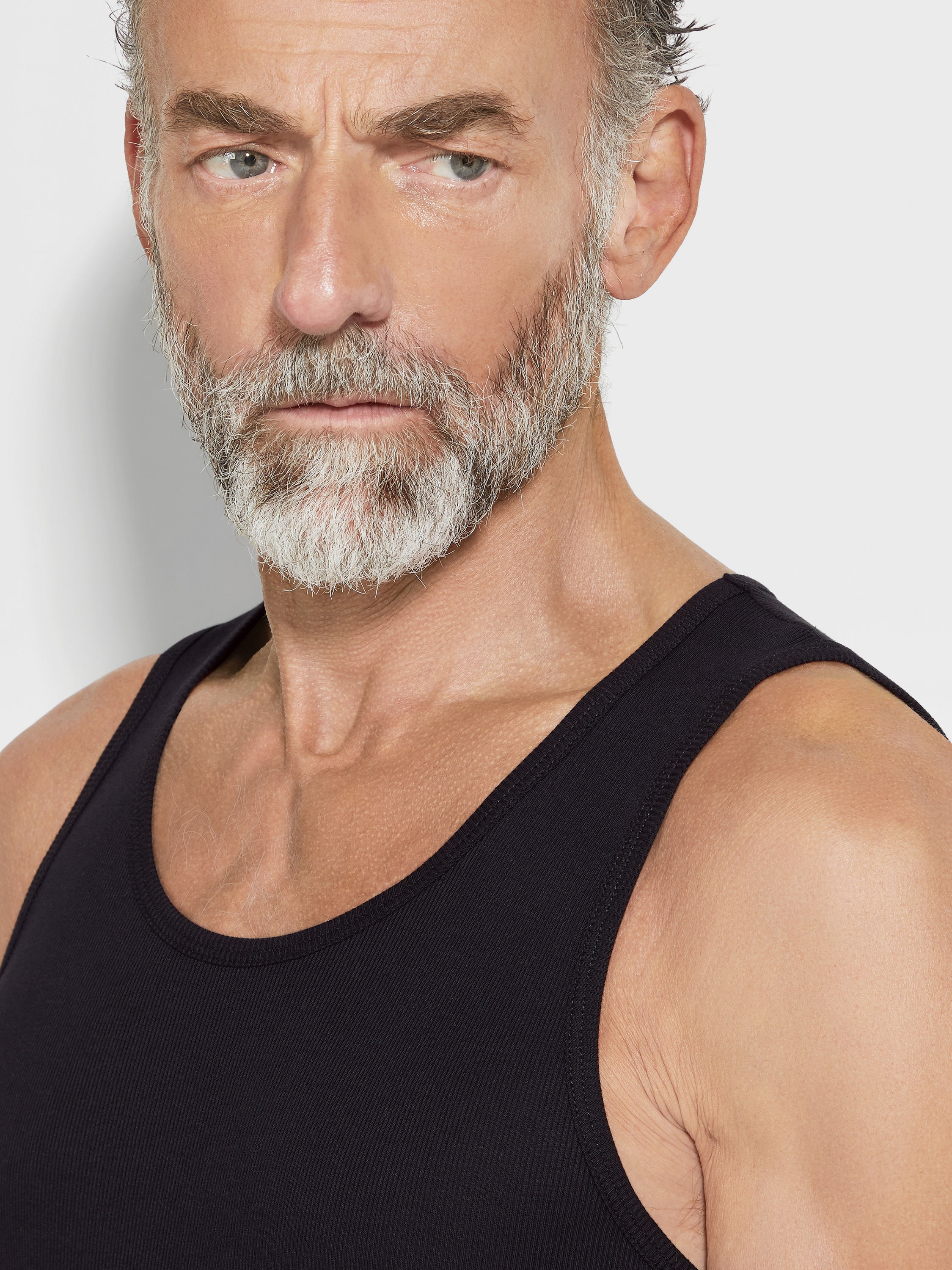 Black Cotton Blend Tank Top Product detail photo #1