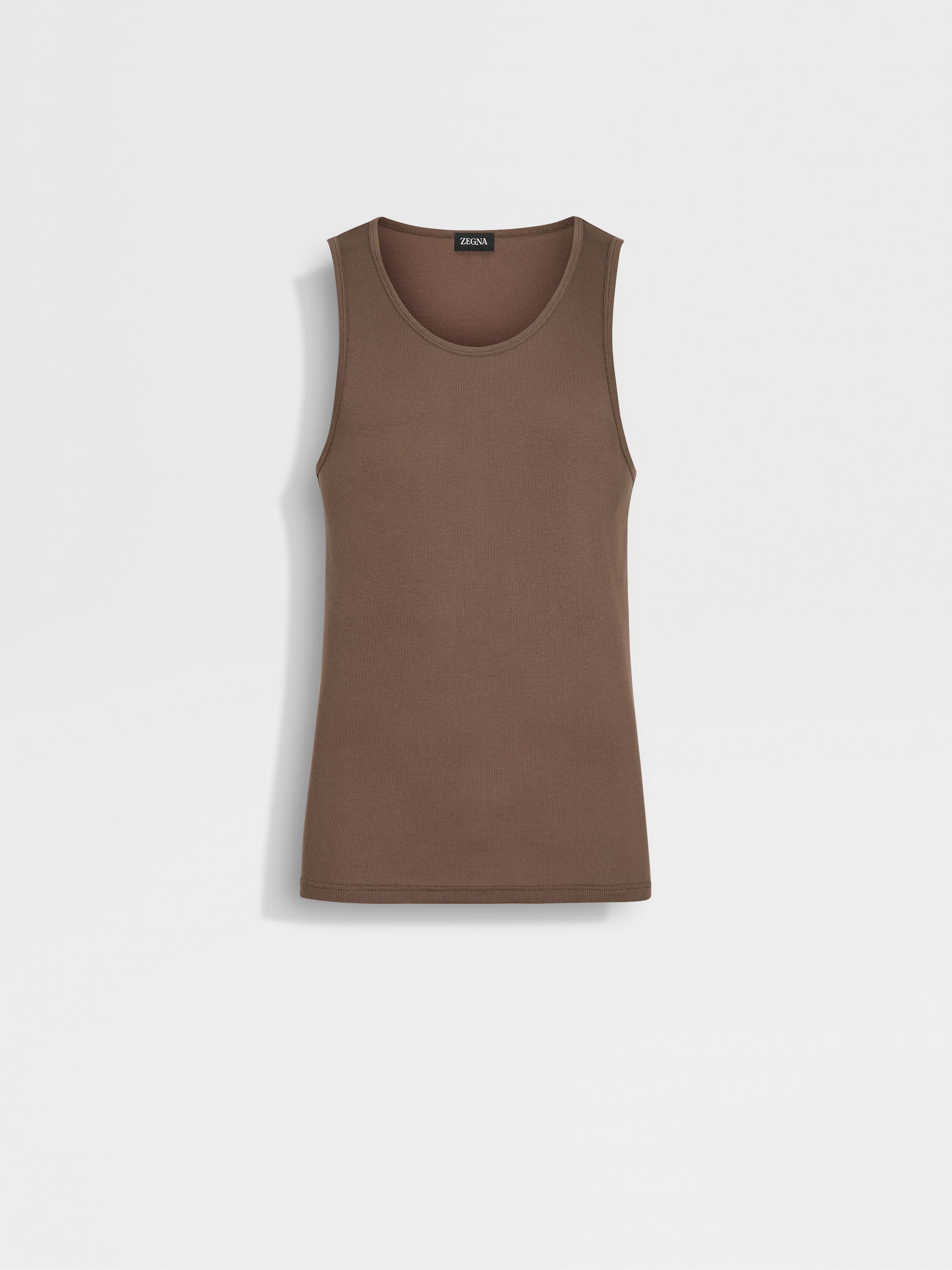 Brown Cotton and Modal Tank Top Main product photo