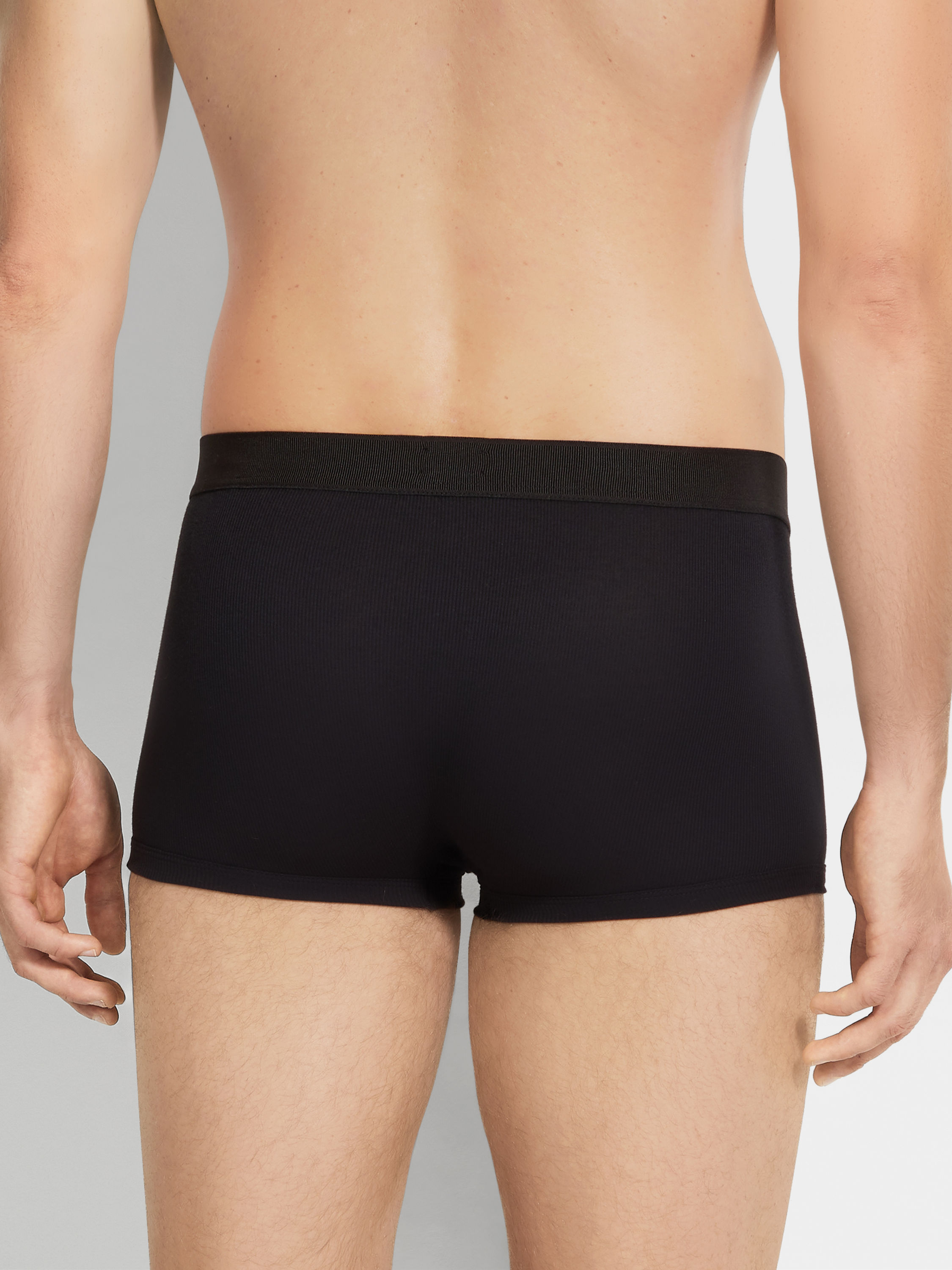Black Cotton Blend Trunks Product detail photo #2