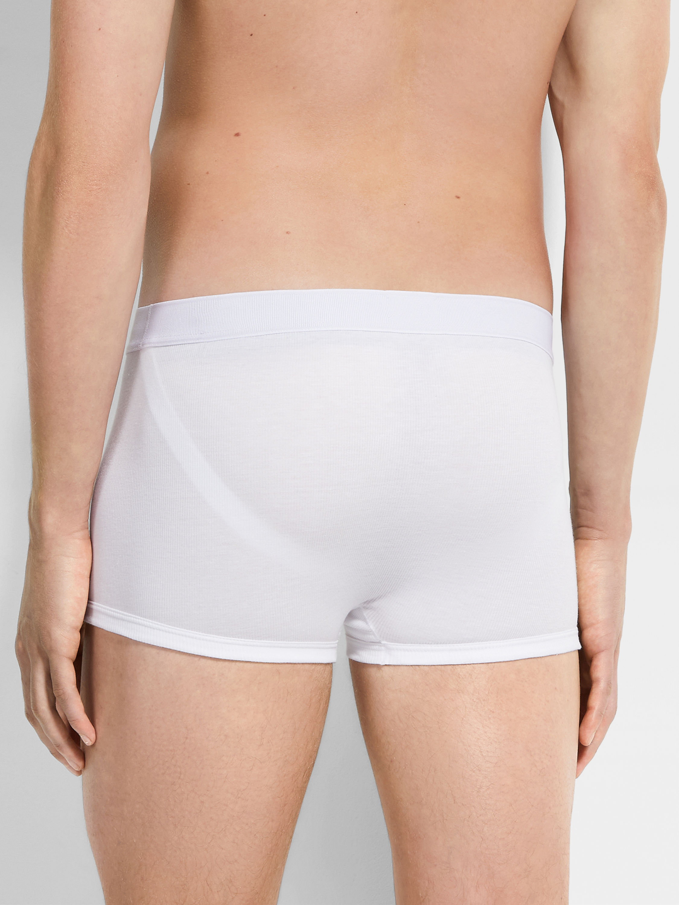 White Cotton and Modal Trunks Product detail photo #2