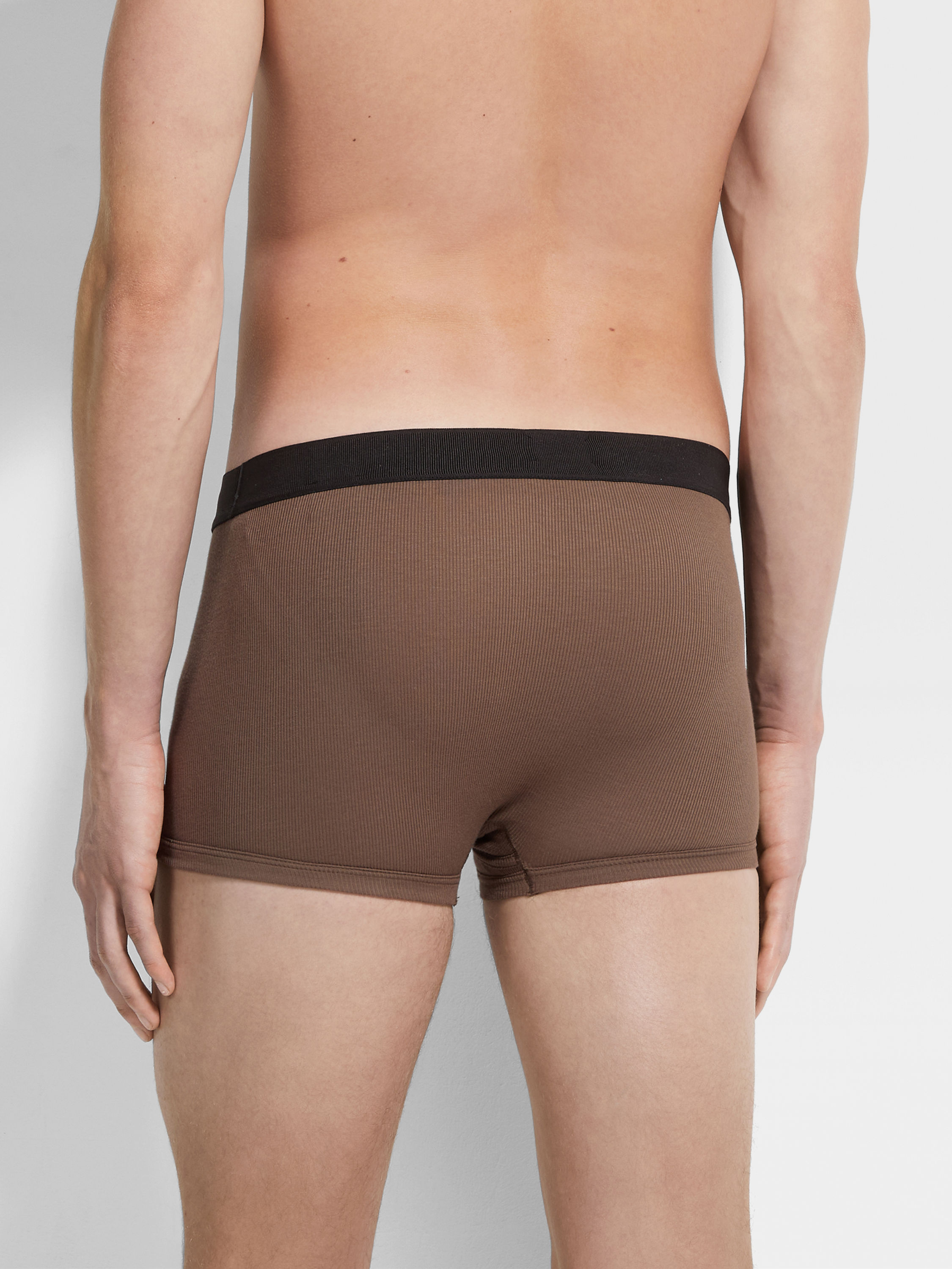 Brown Cotton and Modal Trunks Product detail photo #2