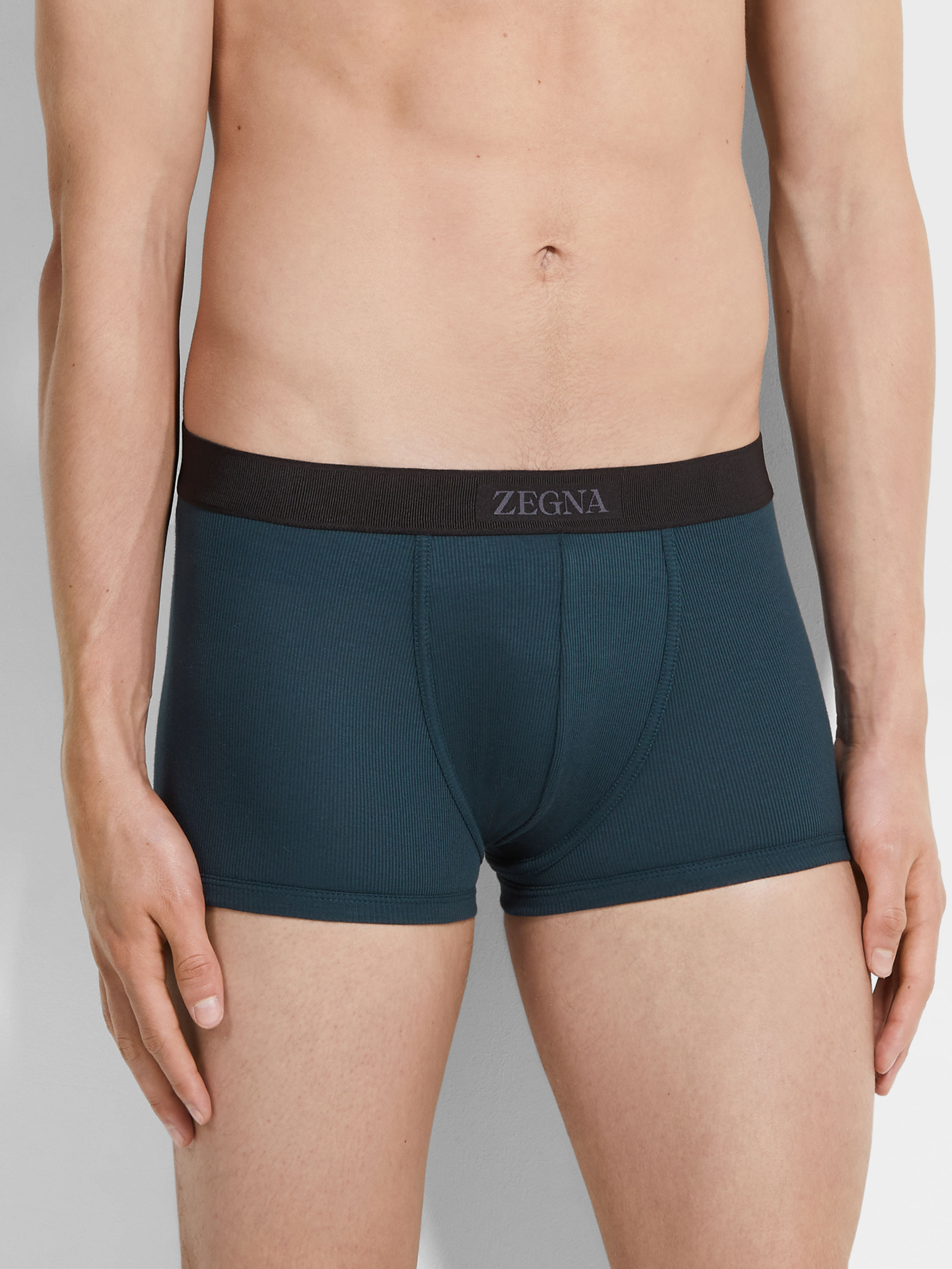 Dark Green Cotton and Modal Trunks Product detail photo #1