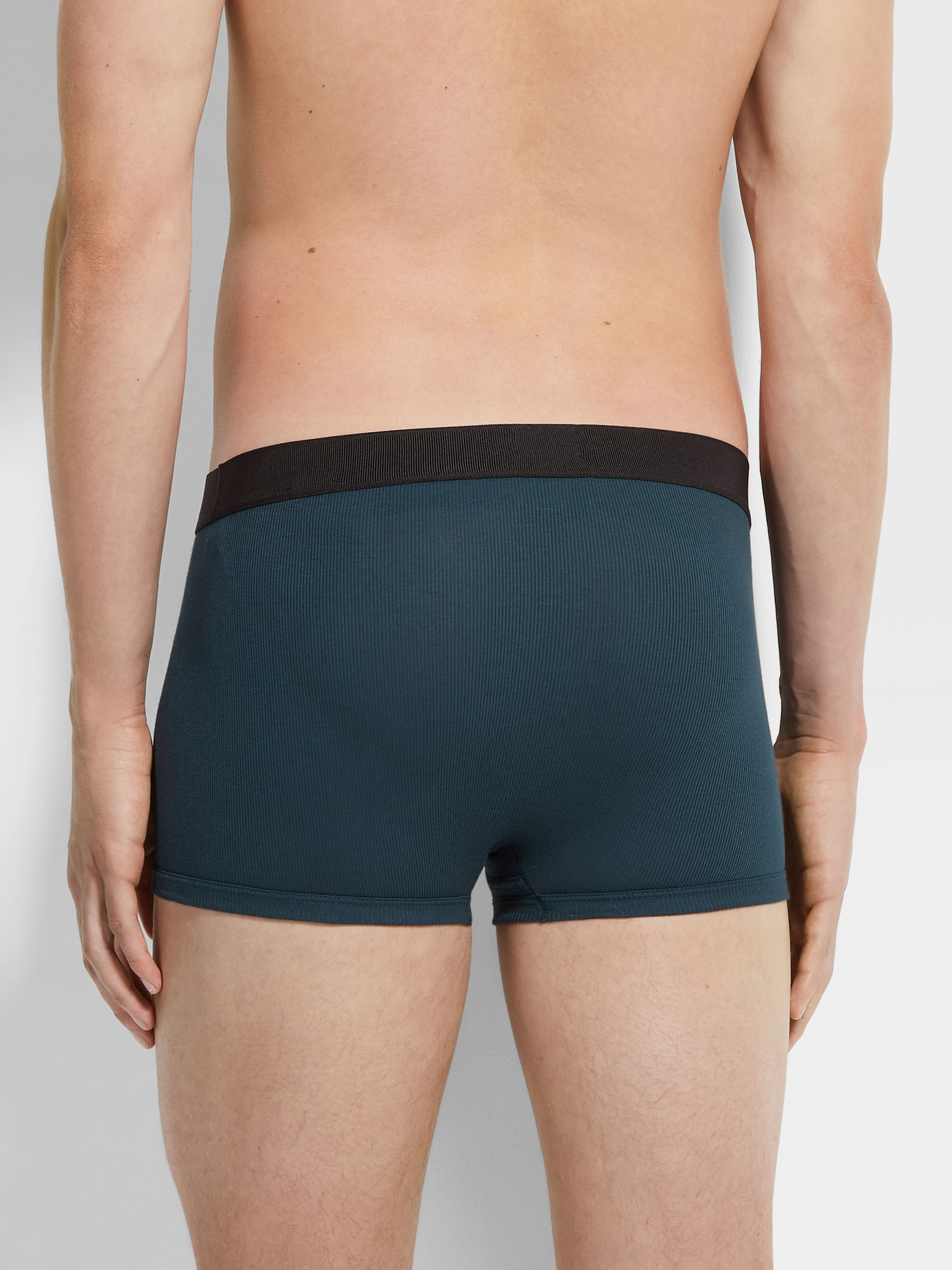 Dark Green Cotton and Modal Trunks Product detail photo #2