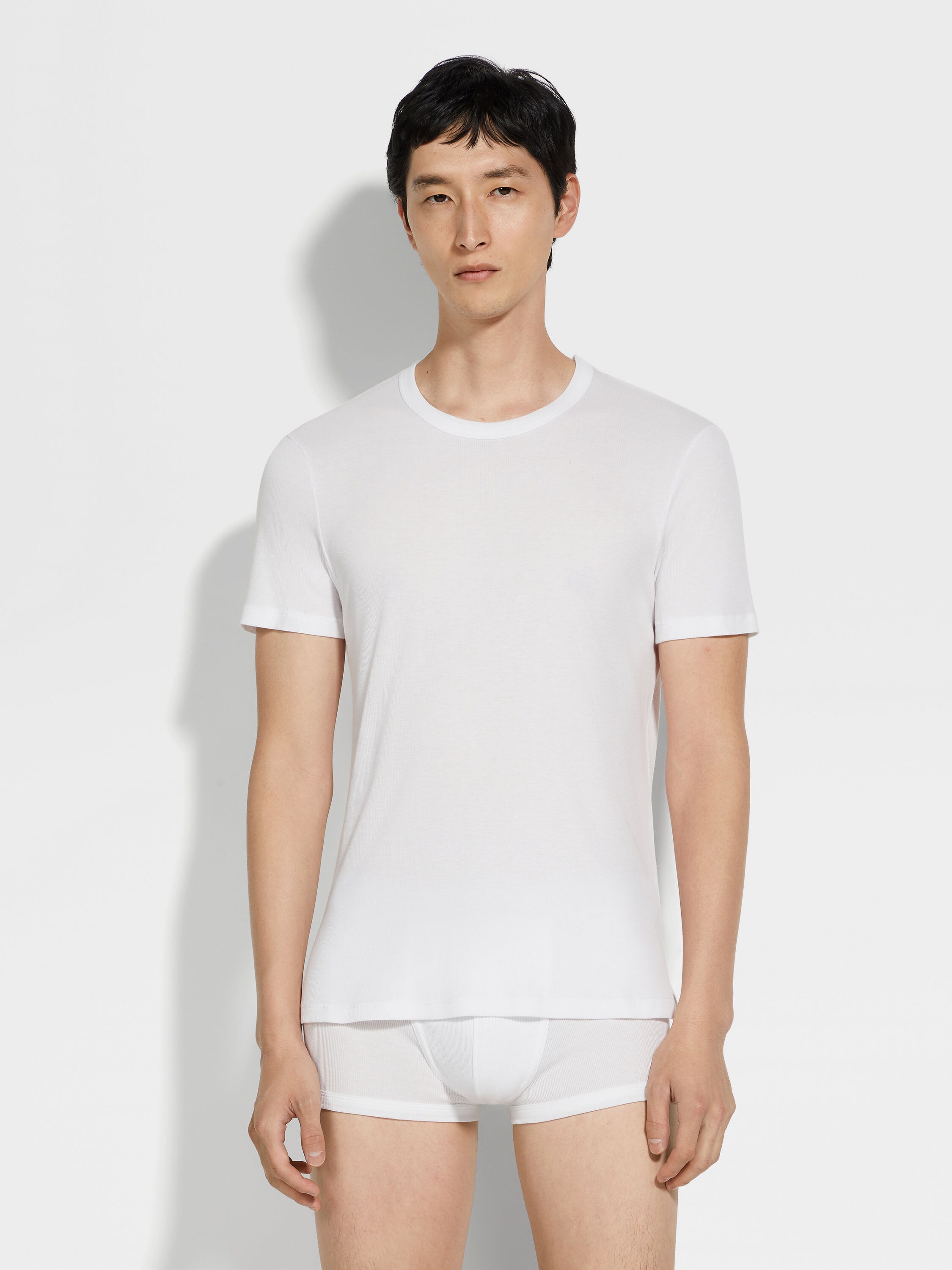 White Cotton Blend T-shirt Product detail photo #2