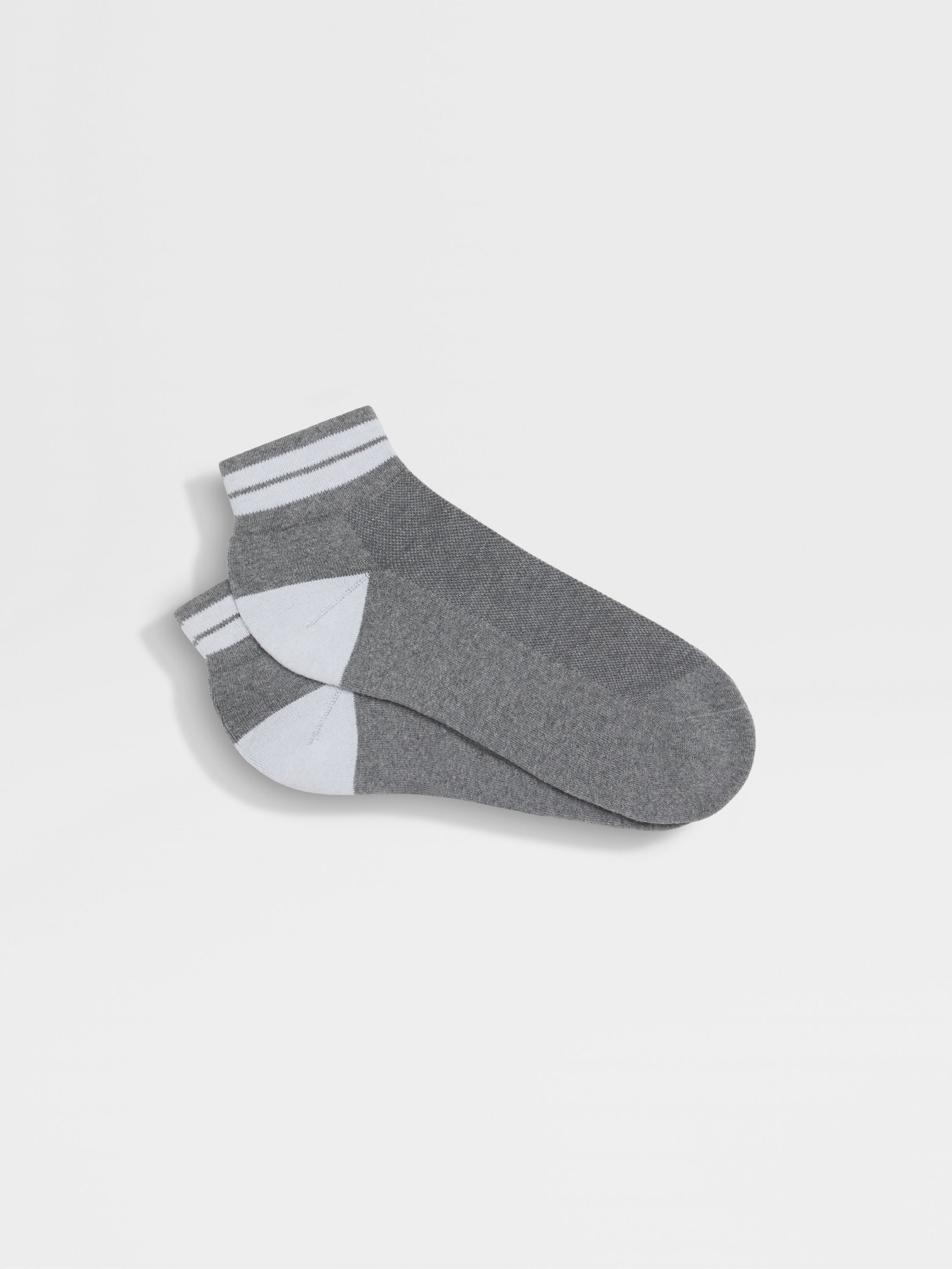 Grey Cotton Blend Socks