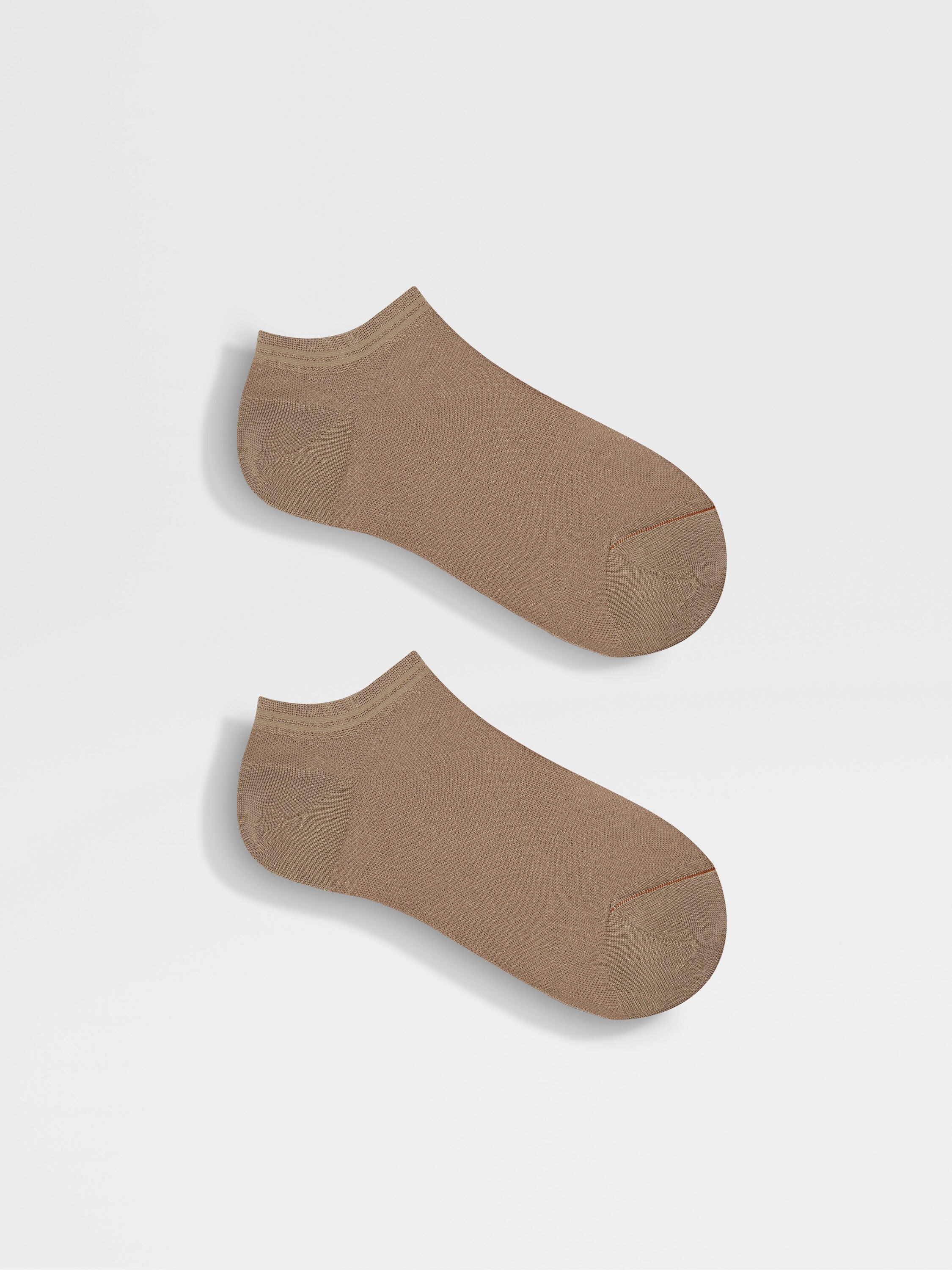 Light Taupe Cotton Blend Socks Product detail photo #2