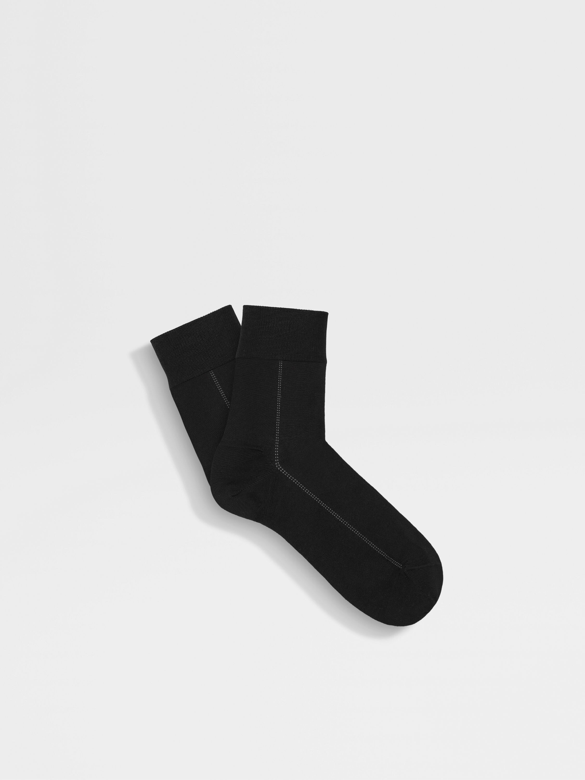 Black Cotton Blend Socks