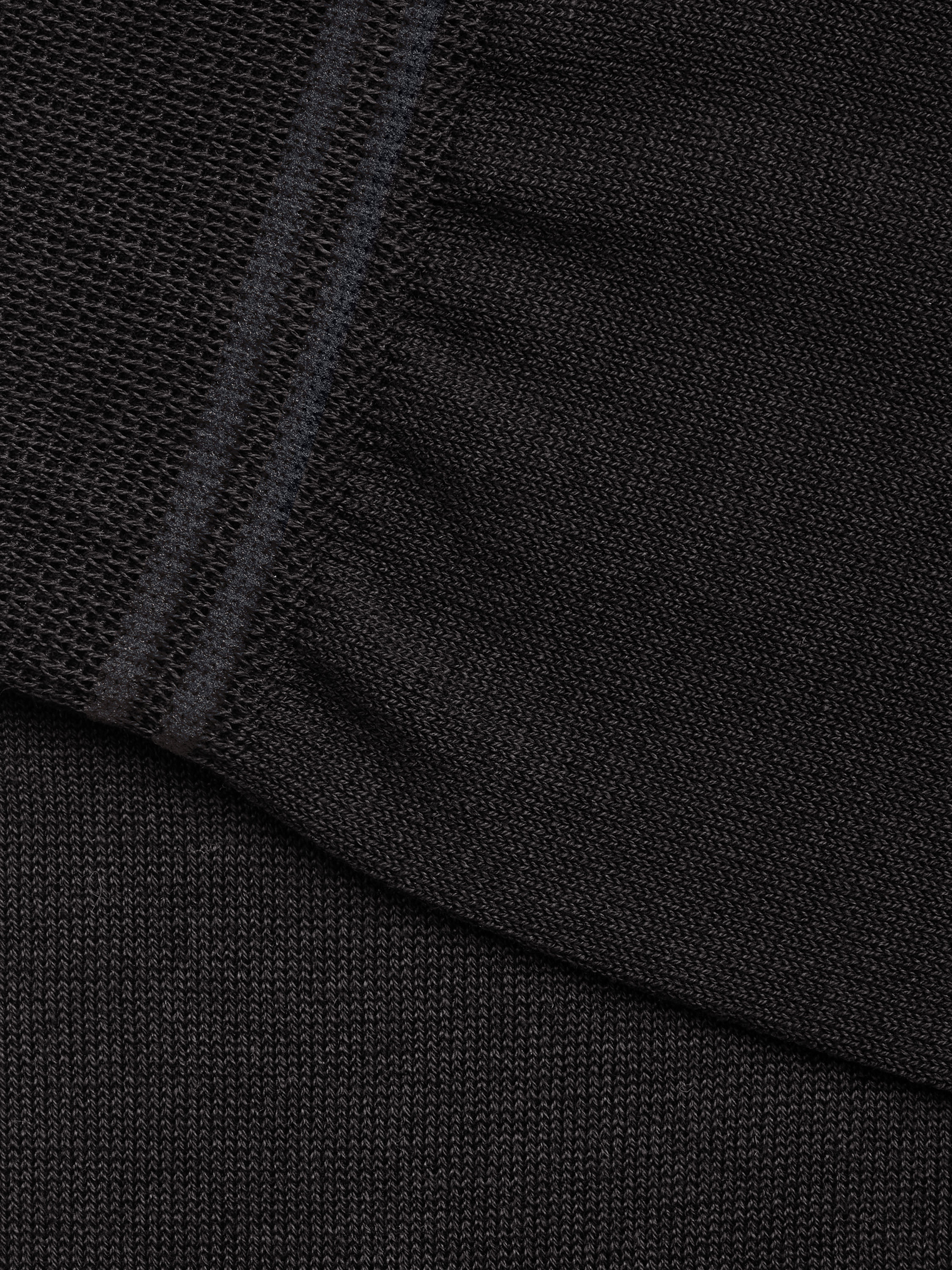 Black Micro-jacquard Cotton Blend Socks Product detail photo #1