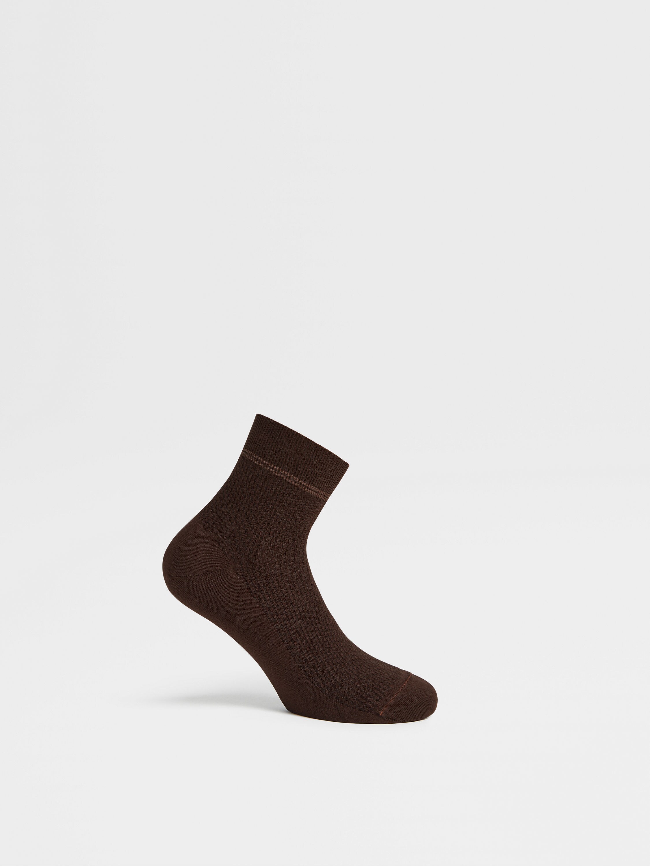 棕色微型提花棉质混纺袜子 產品細節圖 #2