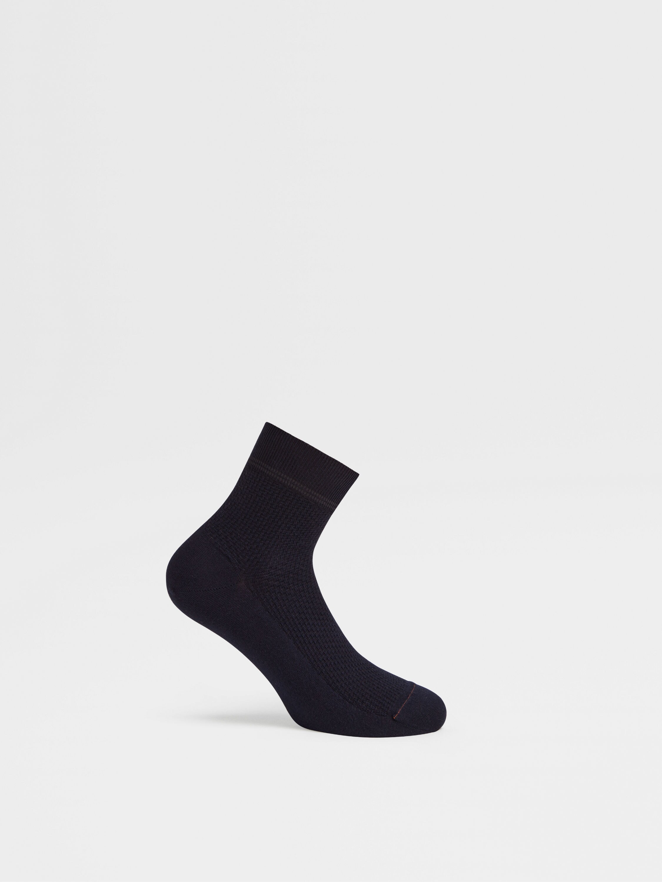 海军蓝微型提花棉质混纺袜子 產品細節圖 #2