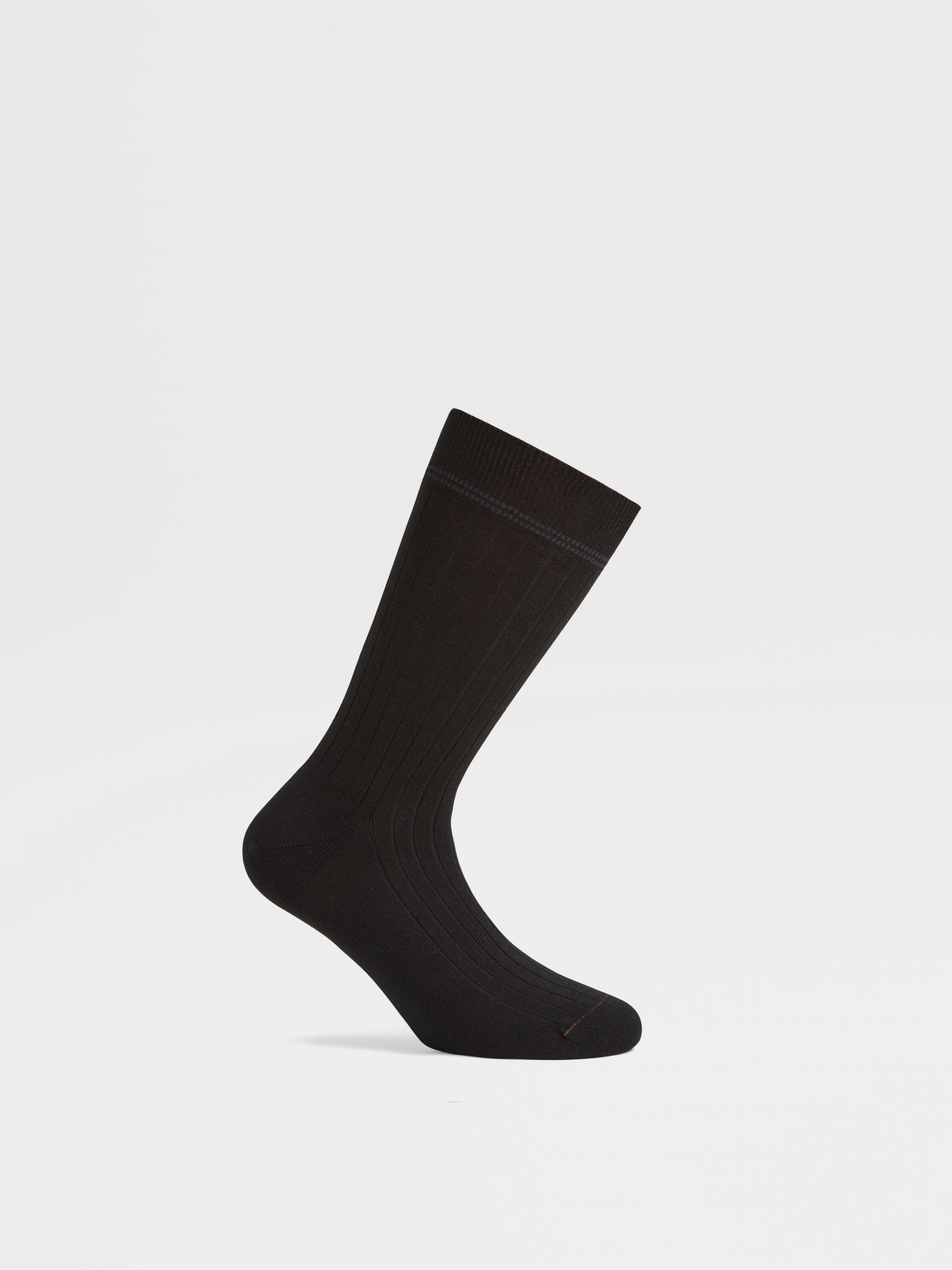 Black Cotton Cashmere and Silk Socks Product detail photo #2