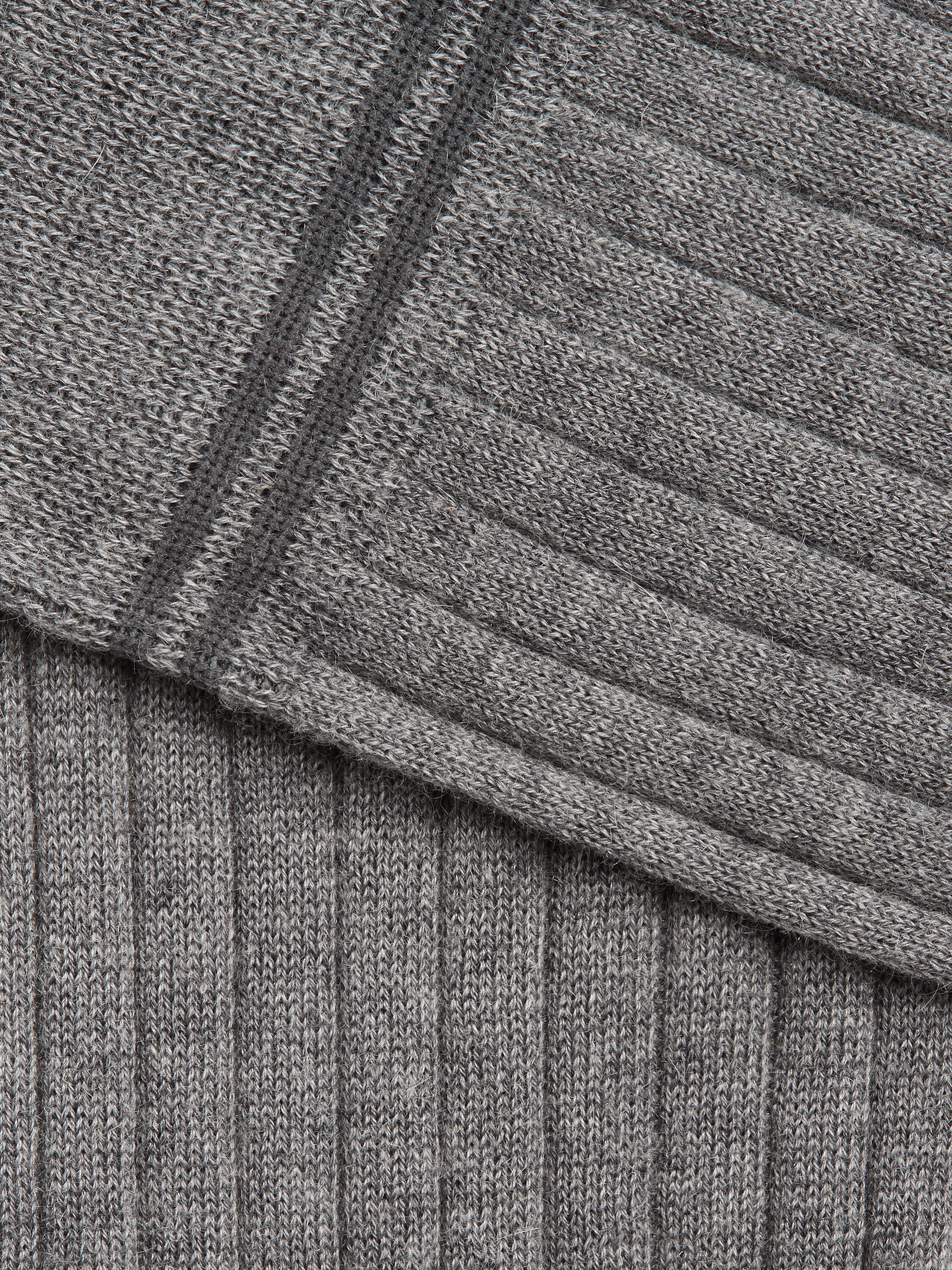 Grey Mélange Cotton Cashmere and Silk Socks Product detail photo #1