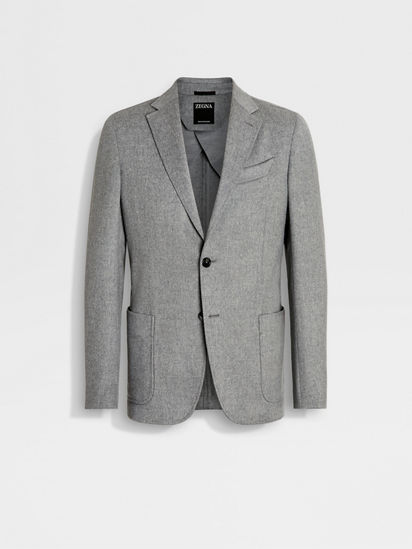 麻灰色Oasi Cashmere 夹克FW25 22377431 | Zegna CN