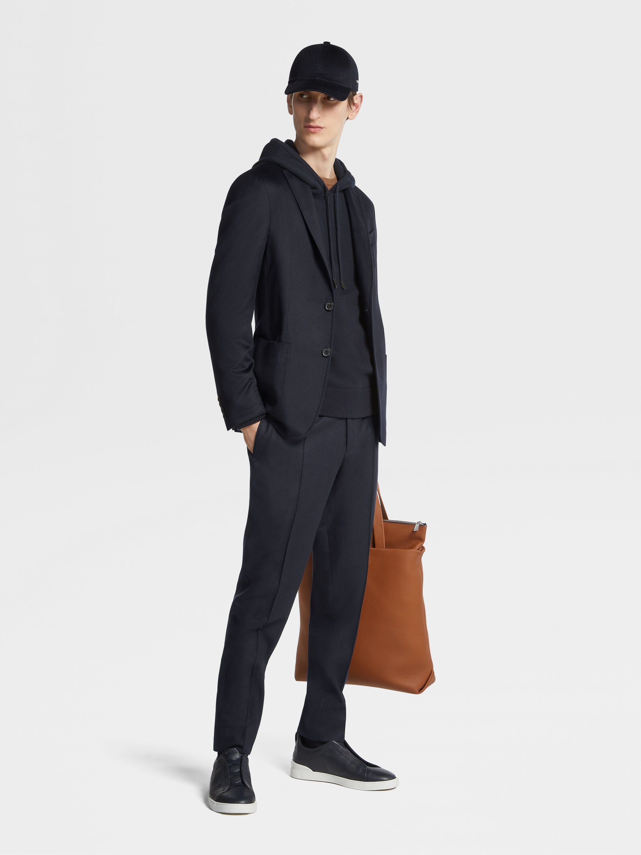 海军蓝 Oasi Cashmere 衬衫夹克 產品細節圖 #1