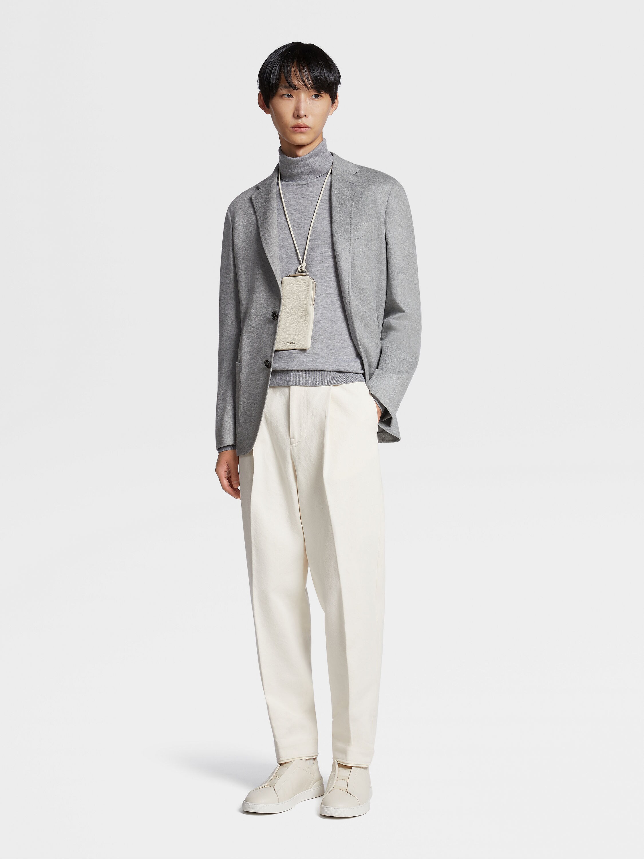 麻灰色 Oasi Cashmere 夹克 產品細節圖 #1