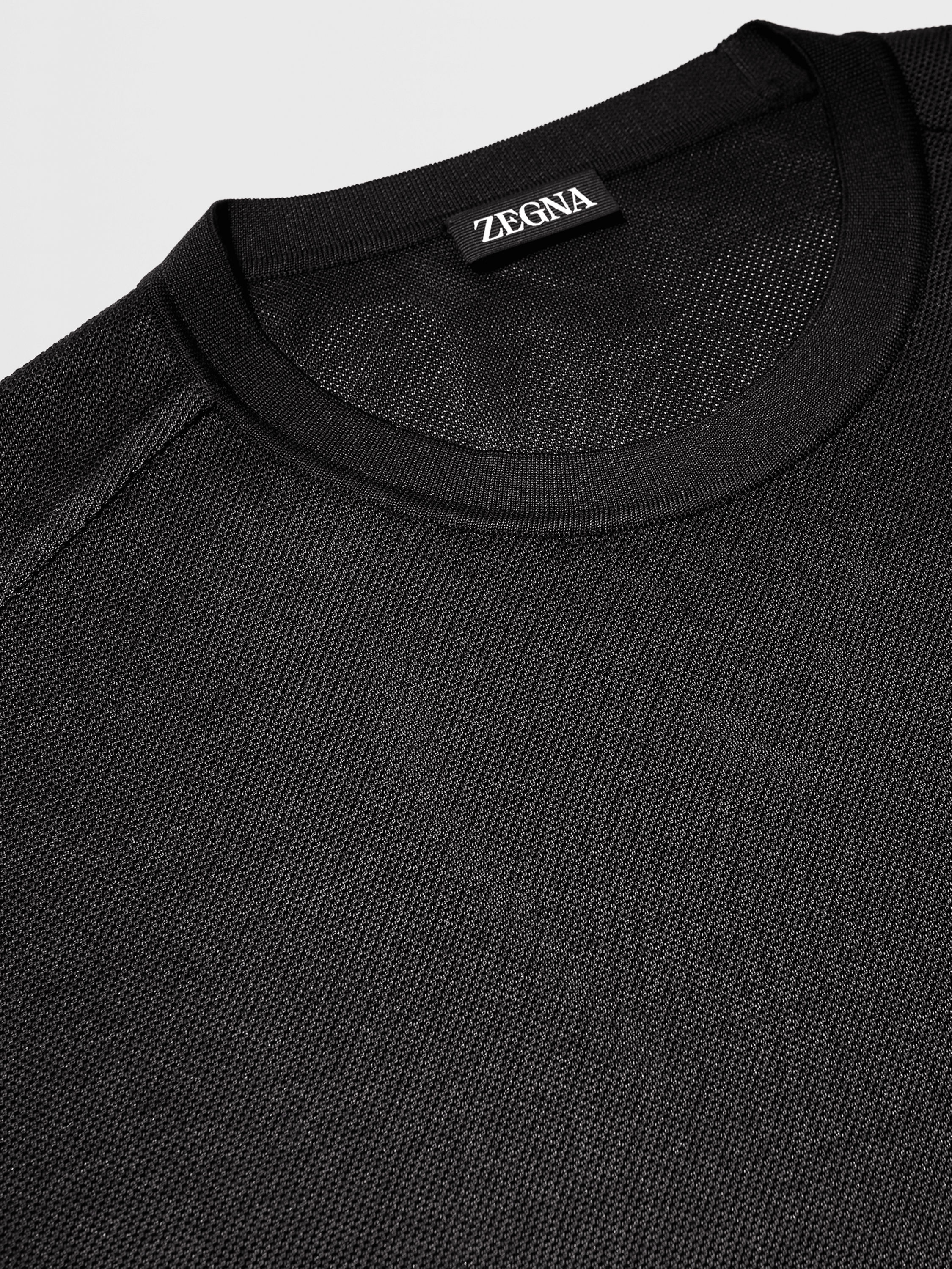 Black Zegna Silk T-shirt Product detail photo #3