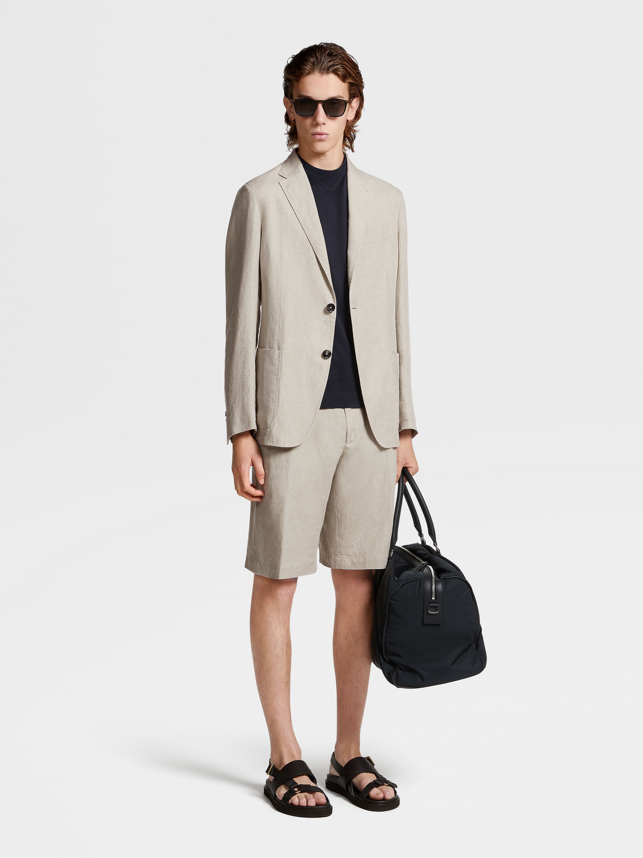 海军蓝 Leggerissimo 棉质及桑蚕丝 T 恤 產品細節圖 #4