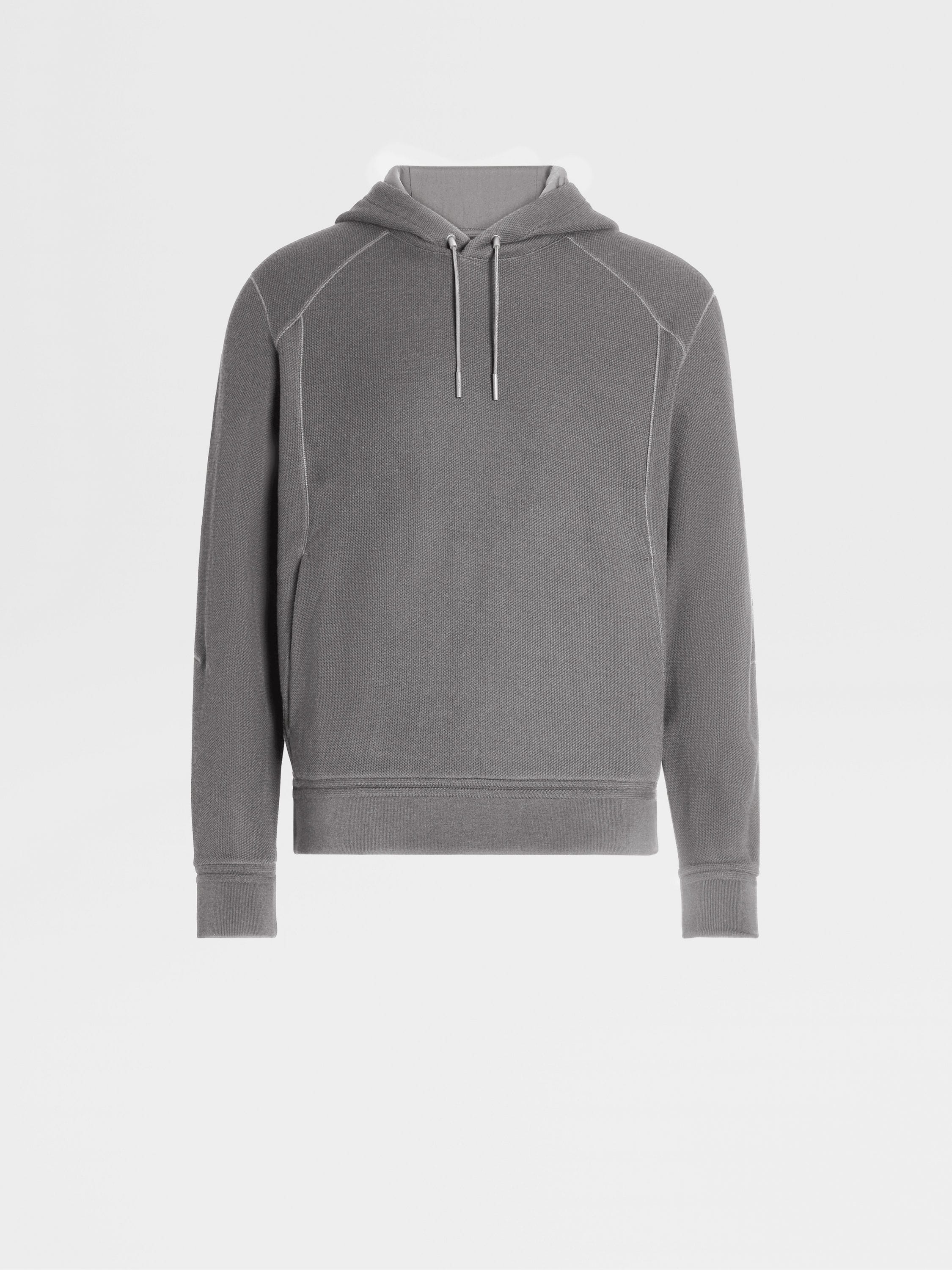 Grey High Performance™ Wool and Cotton Hoodie