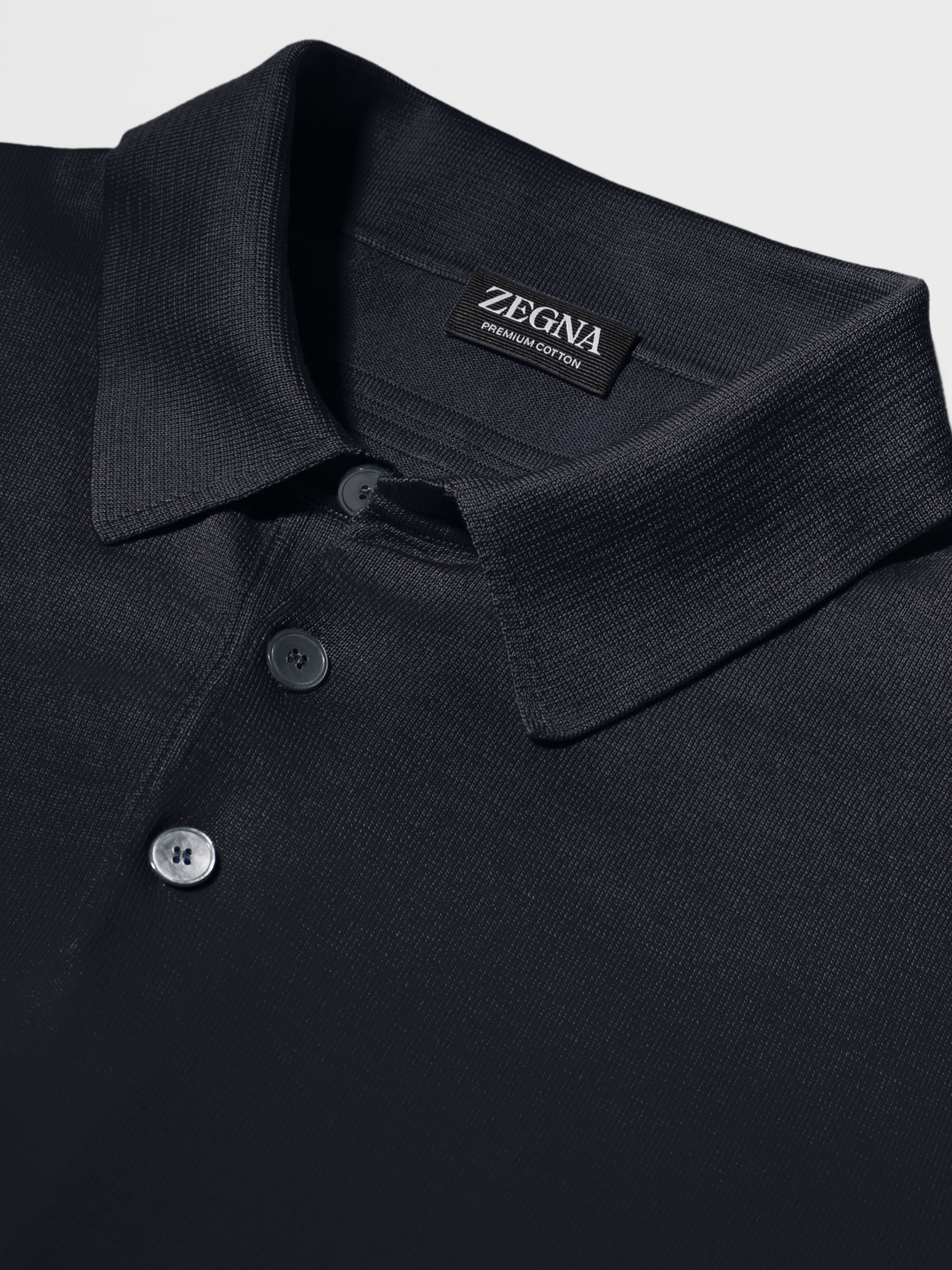 海军蓝 Premium Cotton Polo 衫 产品细节图 #3